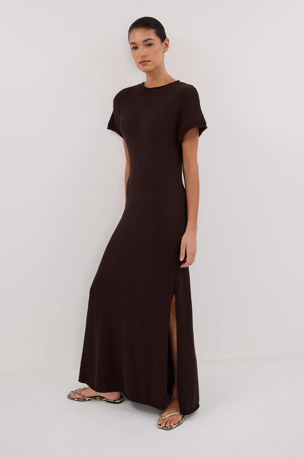 ERIN CHOC KNIT MAXI DRESS - Image 6
