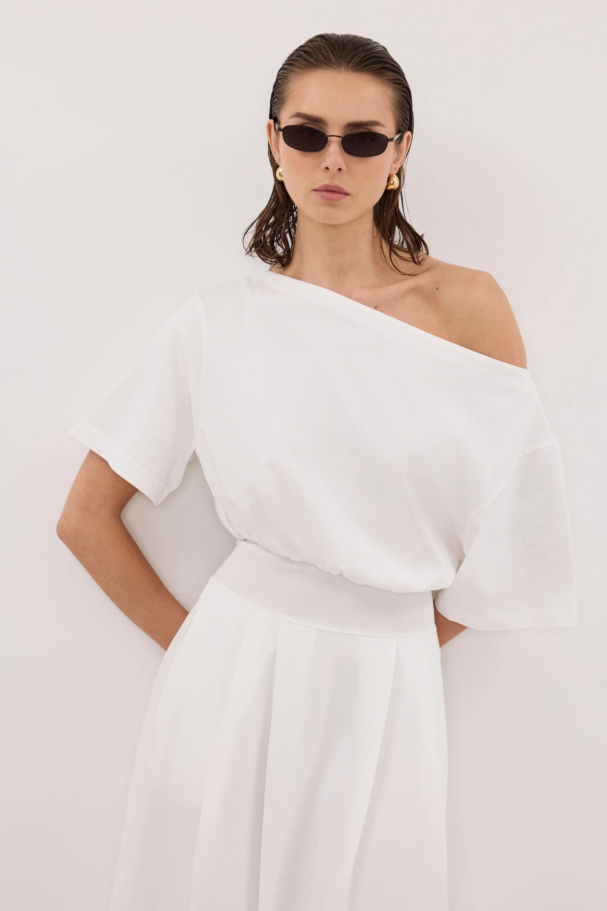 ESME WHITE ASYM MAXI DRESS - Image 2