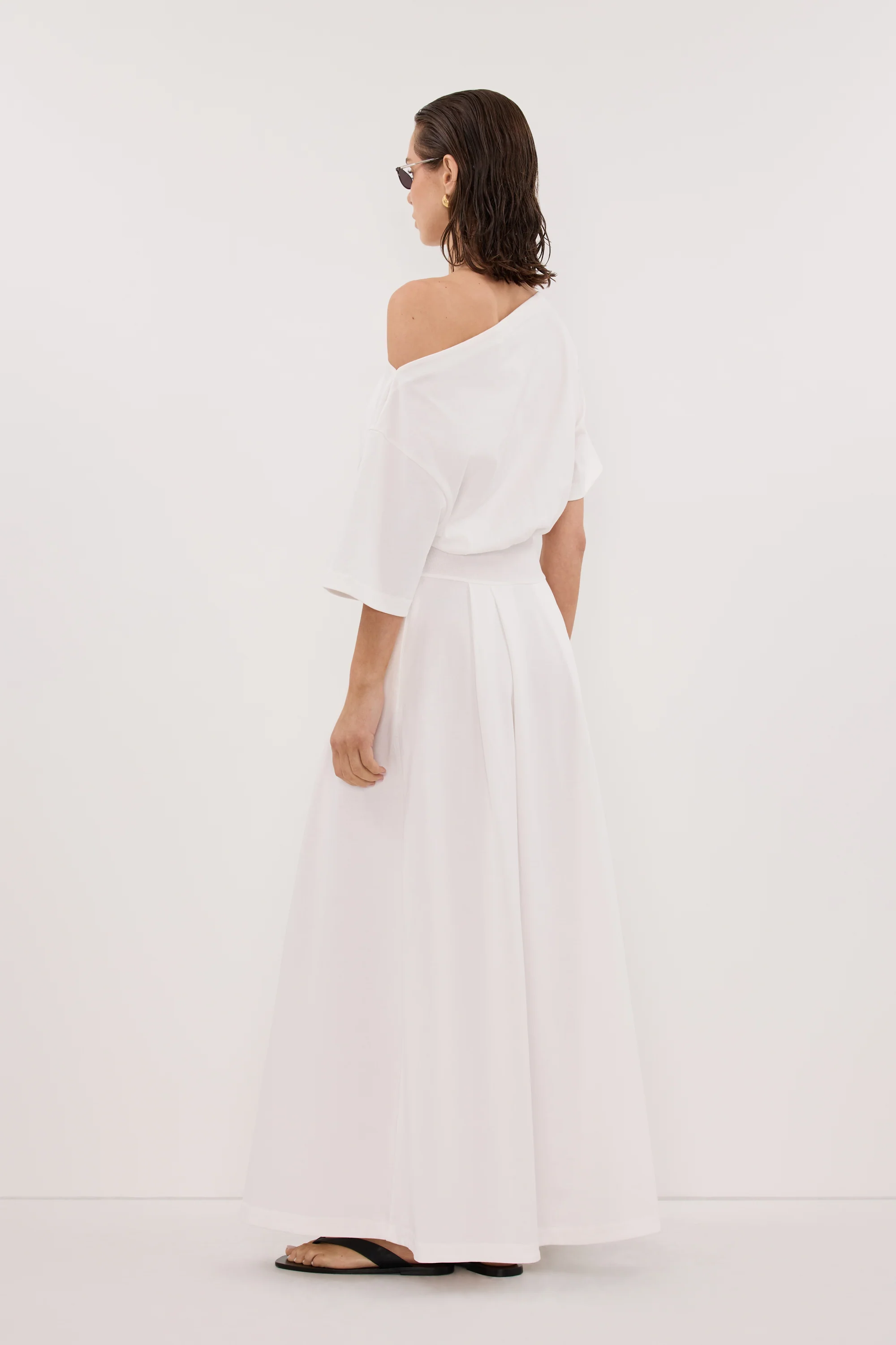 ESME WHITE ASYM MAXI DRESS - Image 3