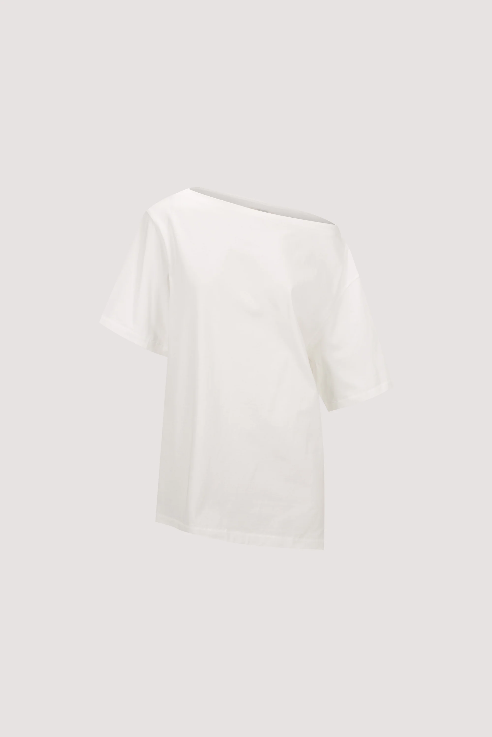 ESME WHITE ASYM BOAT NECK TEE - Image 8