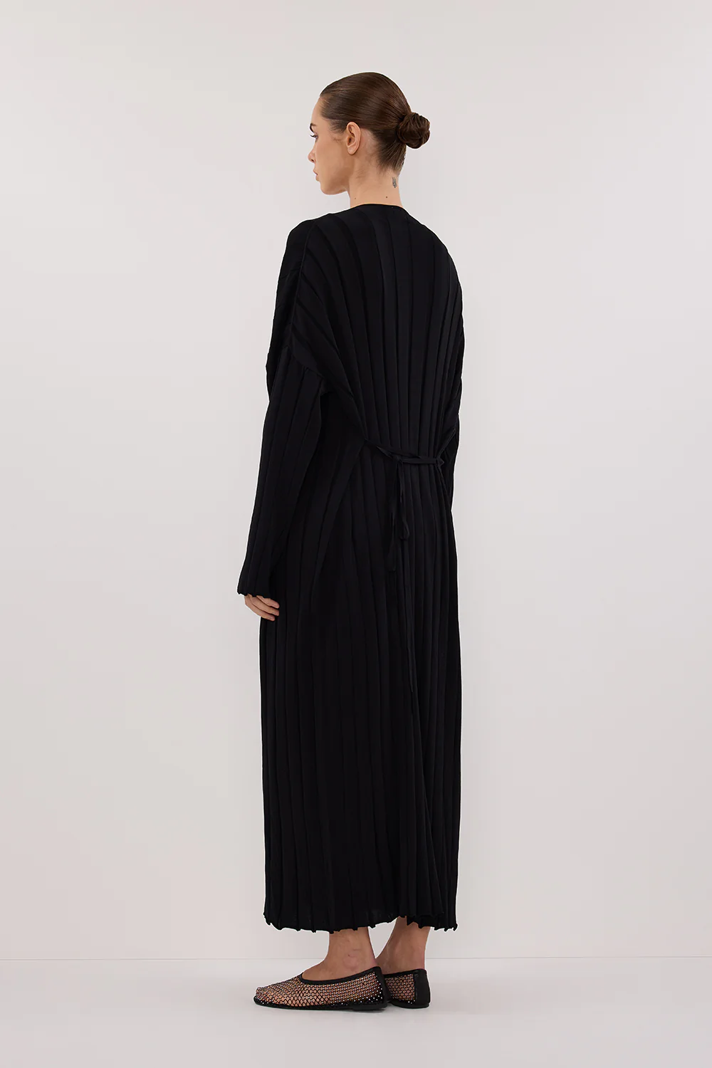 EVE BLACK KNIT MIDI CARDIGAN - Image 4