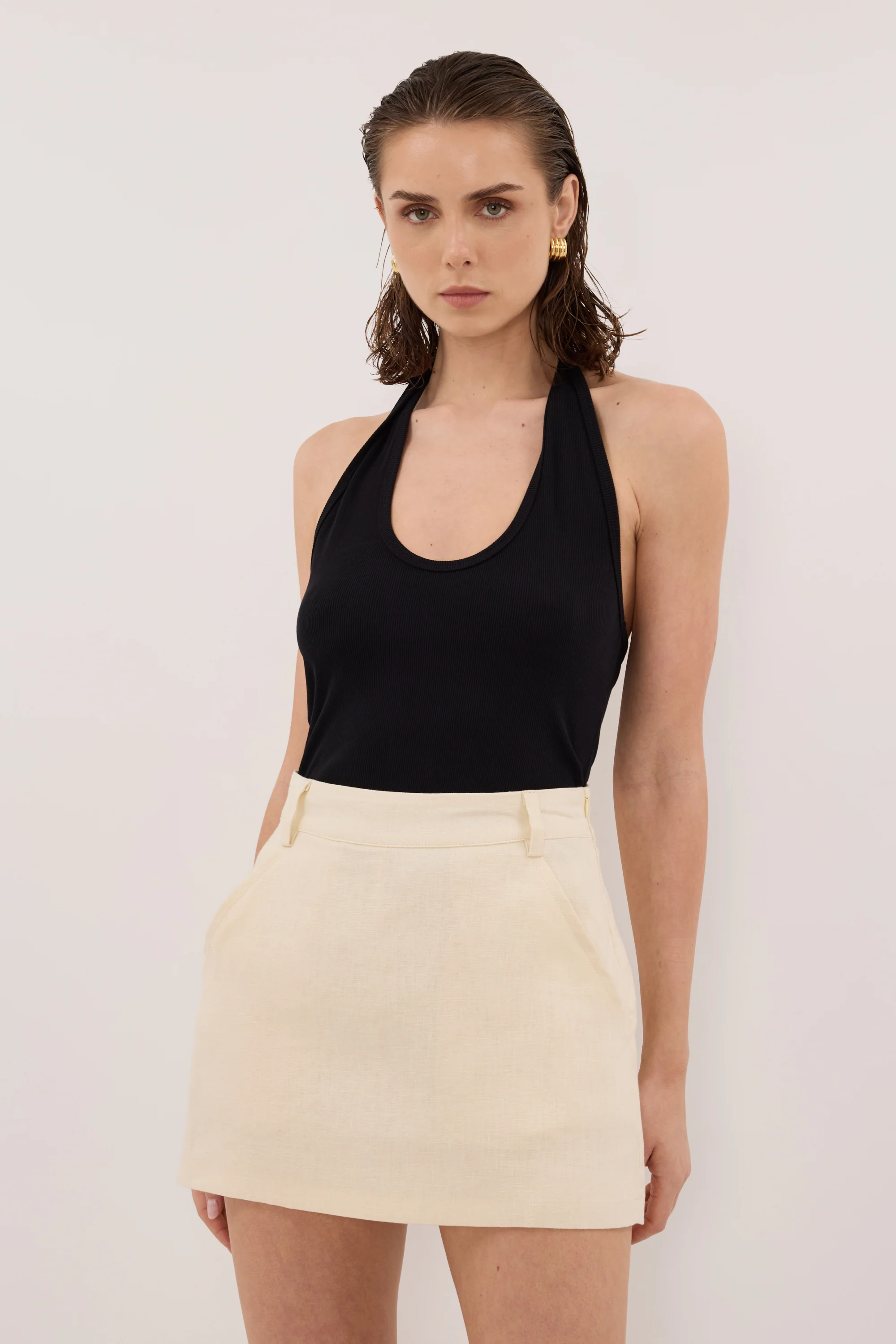 EVIE STRAW LINEN SKORT - Image 2