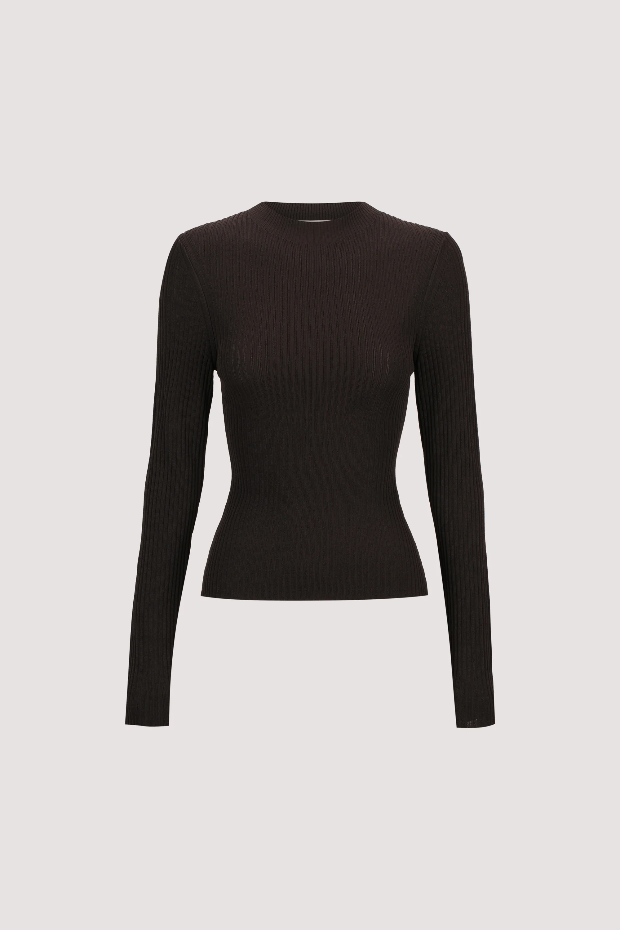 FIORA BITTER CHOC LONG SLEEVE KNIT TOP - Image 7