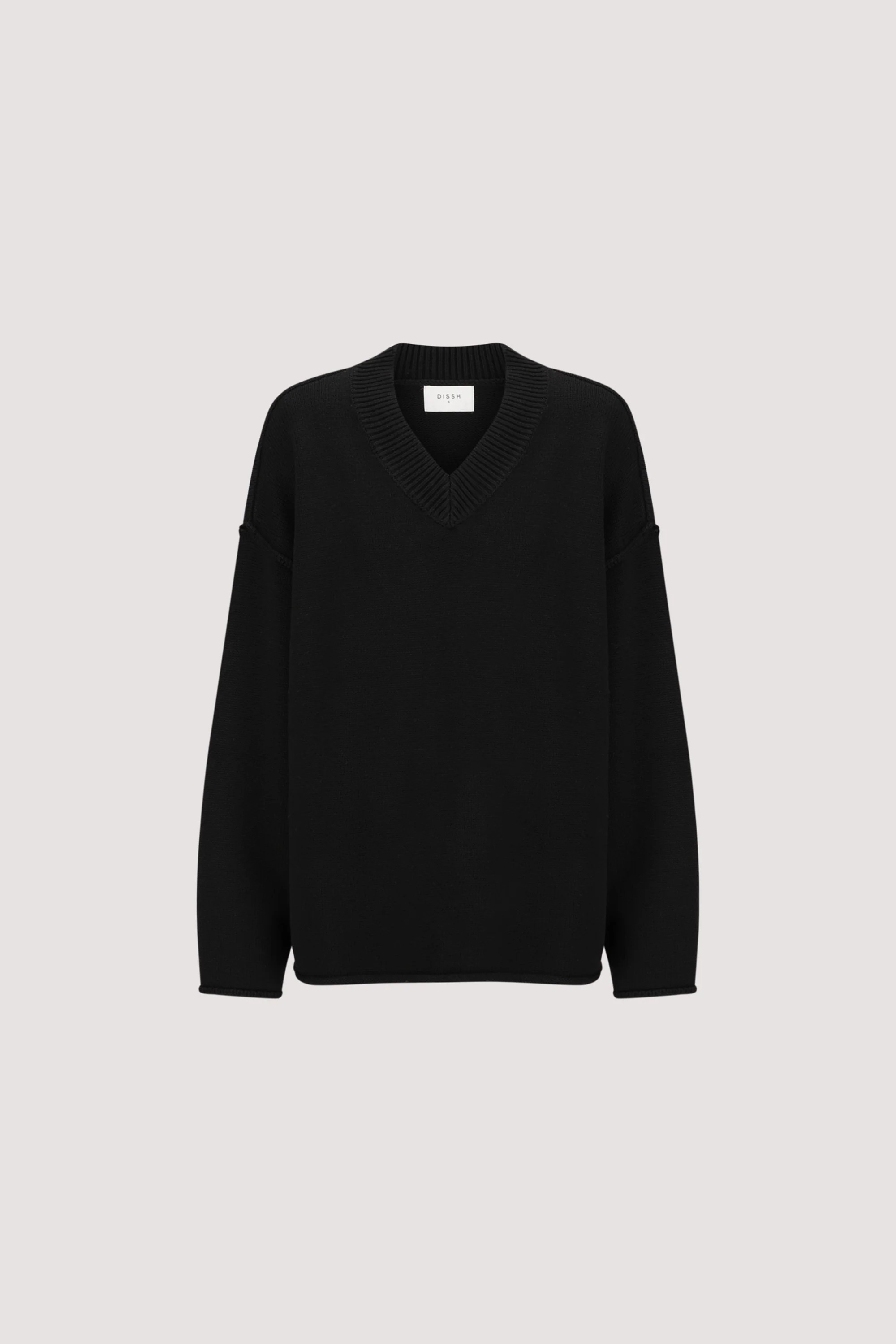 FLINT BLACK V NECK KNIT JUMPER - Image 6