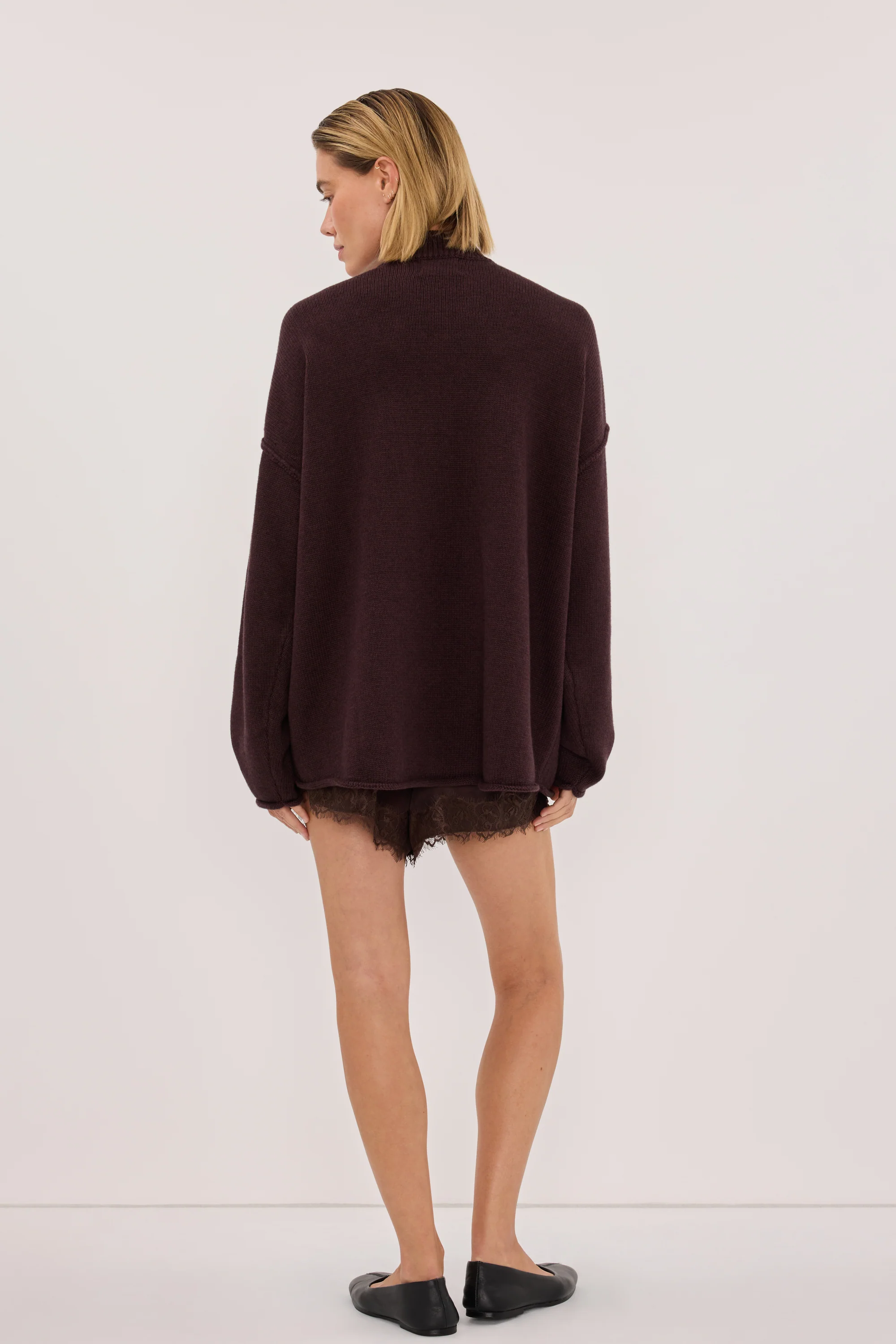 FLINT PLUM V NECK KNIT JUMPER - Image 4