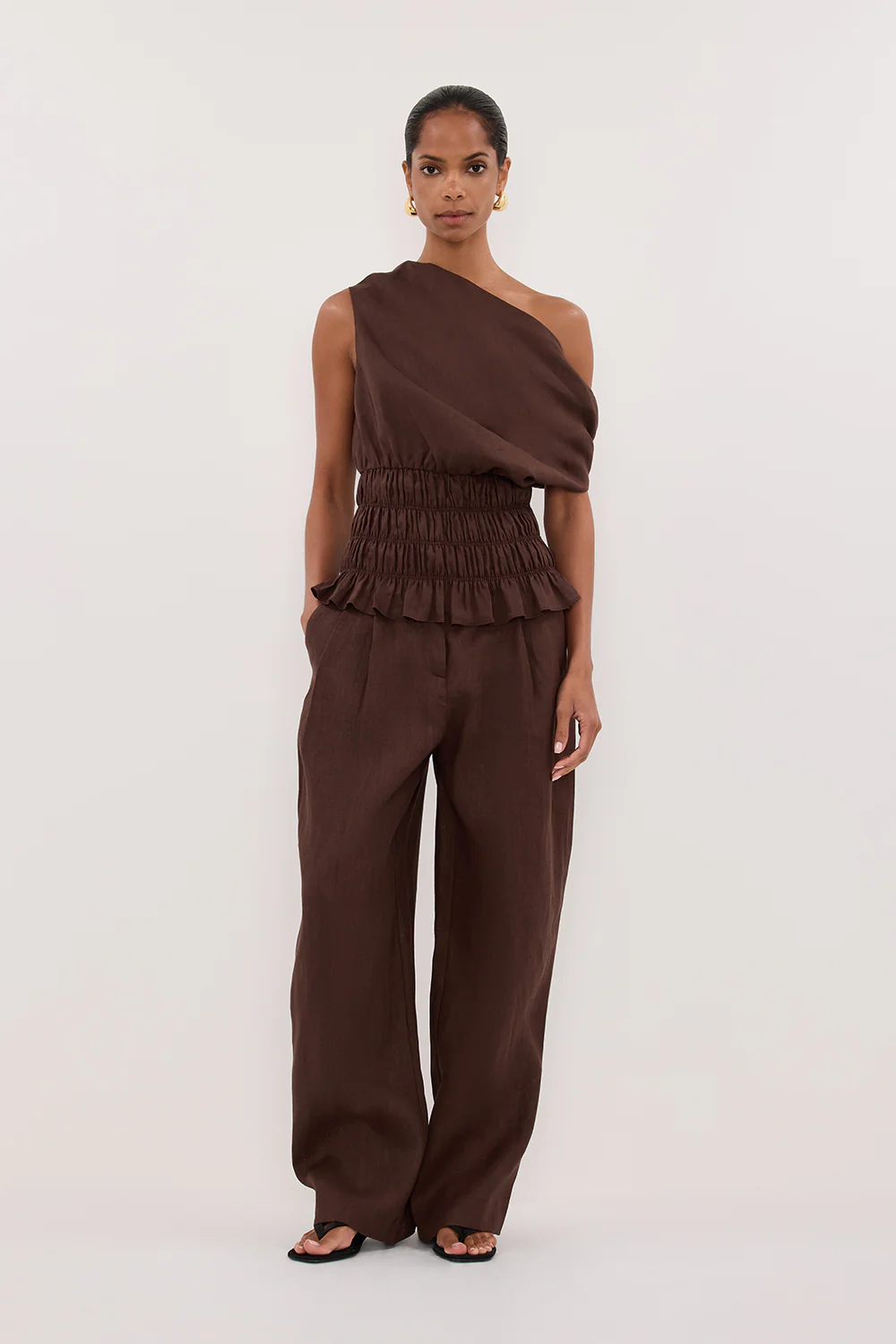 FRAN COCOA CHOC LINEN PANT - Image 6