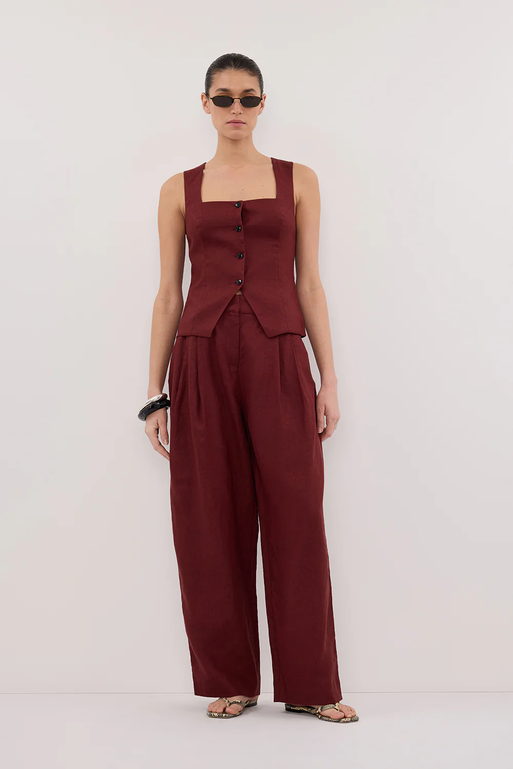 FRAN SAHARA LINEN VEST