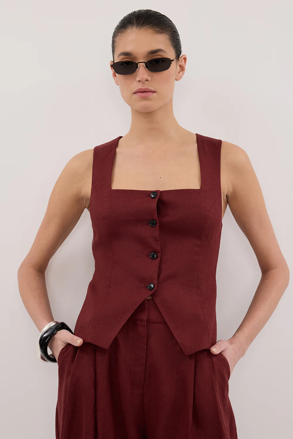 FRAN SAHARA LINEN VEST - Image 2