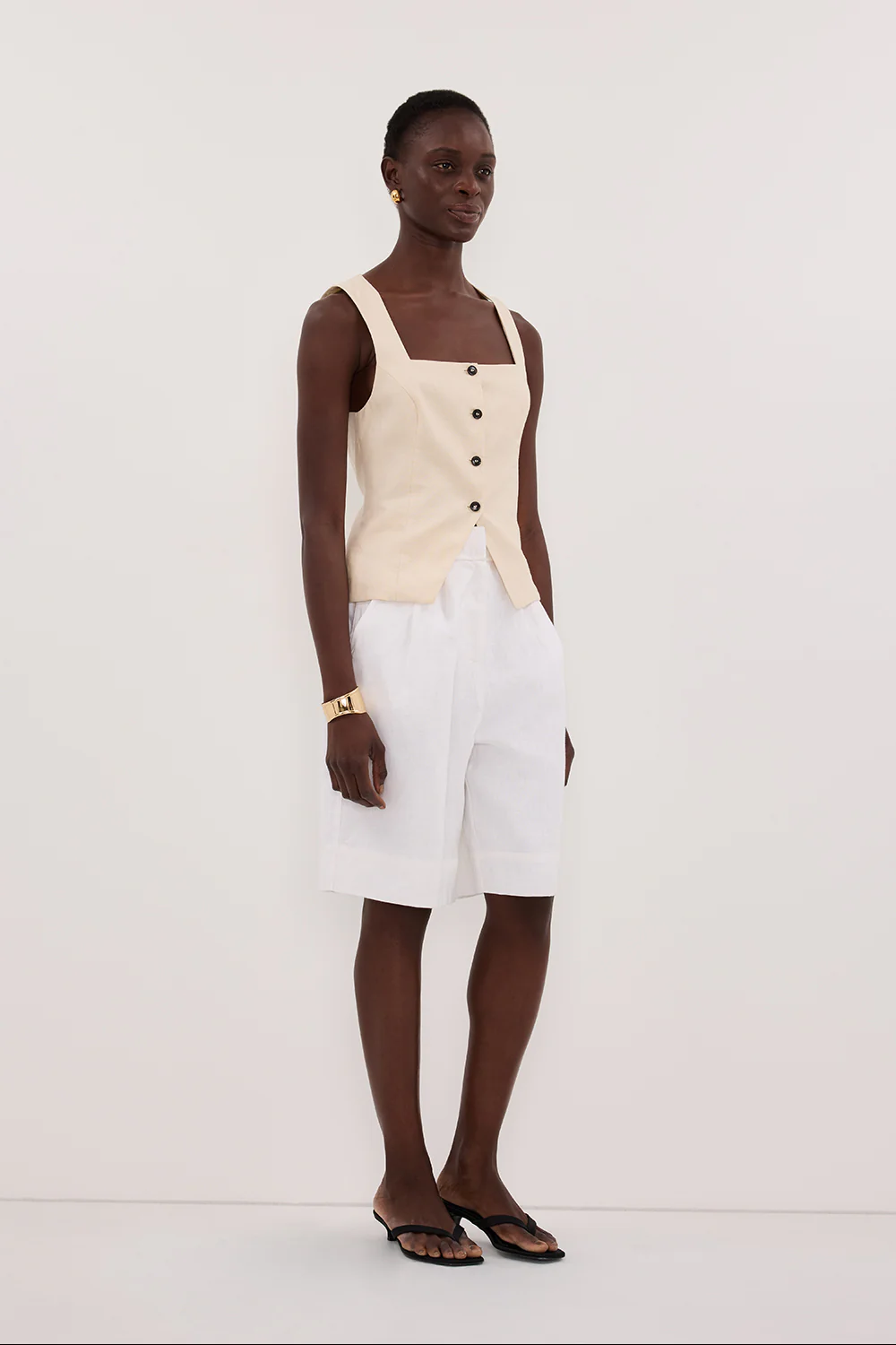 FRAN SANDSTONE LINEN VEST - Image 3