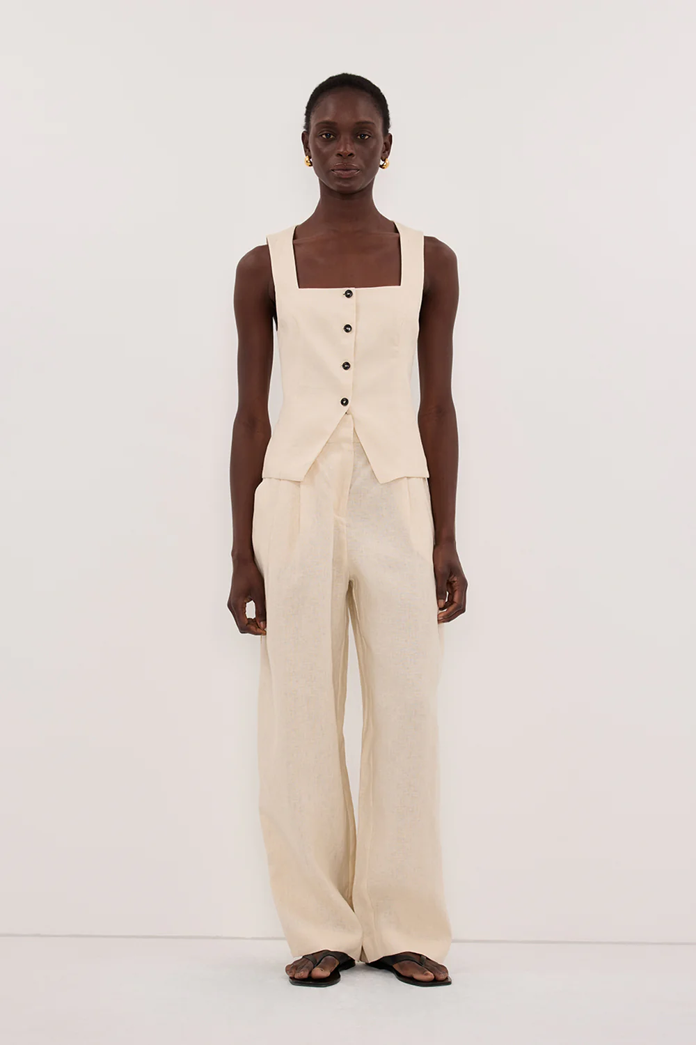FRAN SANDSTONE LINEN VEST - Image 6