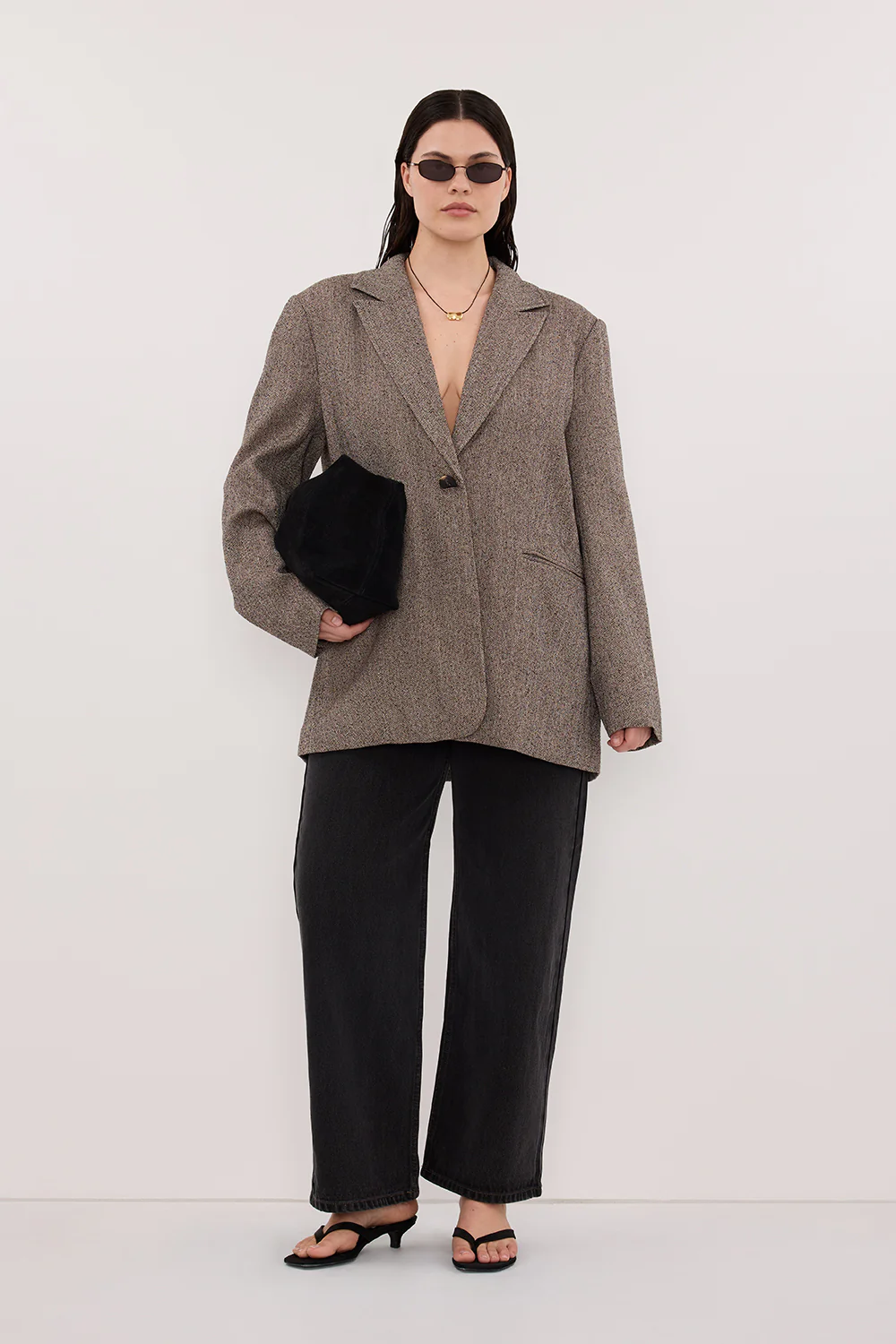 FRANKIE CHOC OVERSIZED TWEED BOYFRIEND BLAZER - Image 6