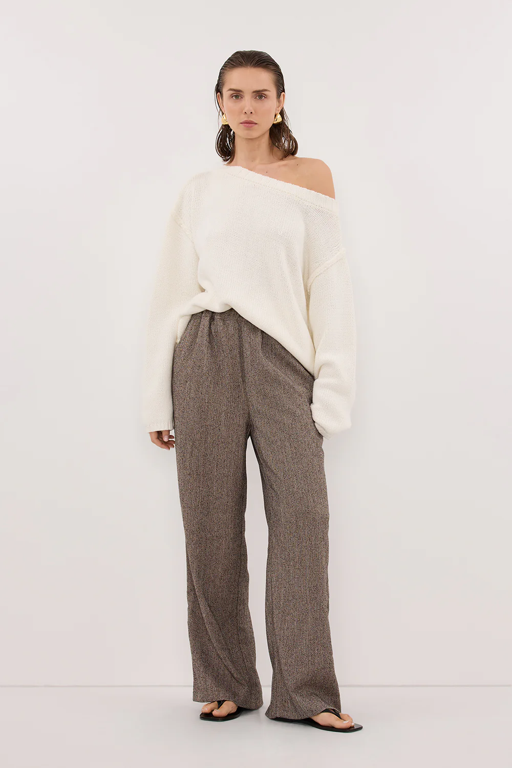 FRANKIE CHOC TWEED PANT