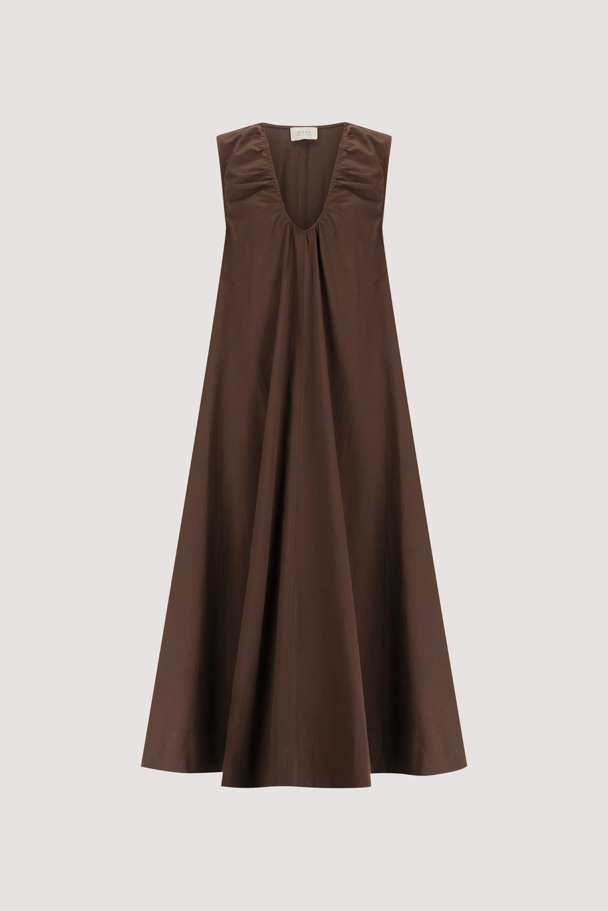 GABBY BITTER CHOC OVERSIZED COTTON MIDI DRESS - Image 6