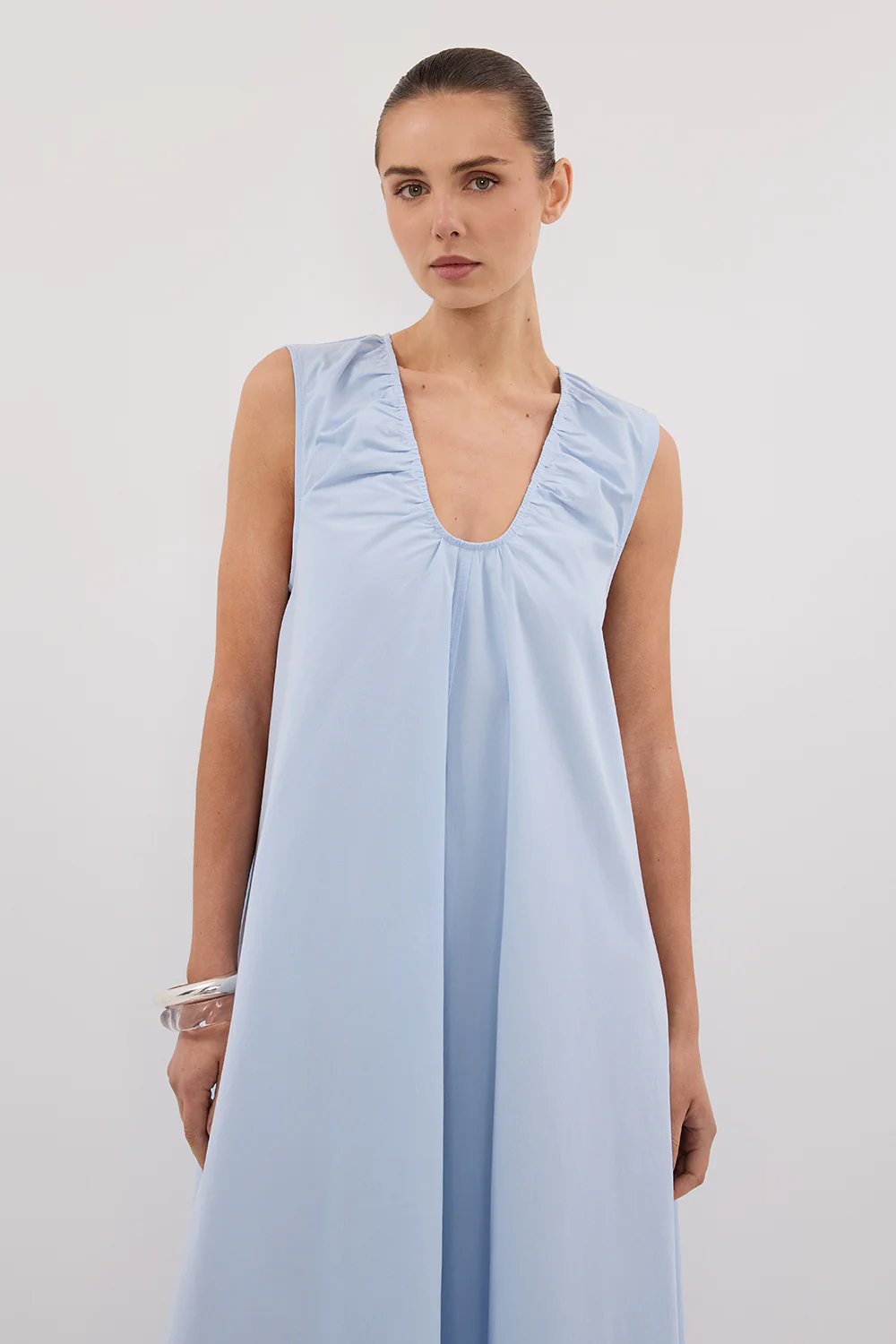 GABBY CORNFLOWER OVERSIZED COTTON MIDI DRESS - Image 2