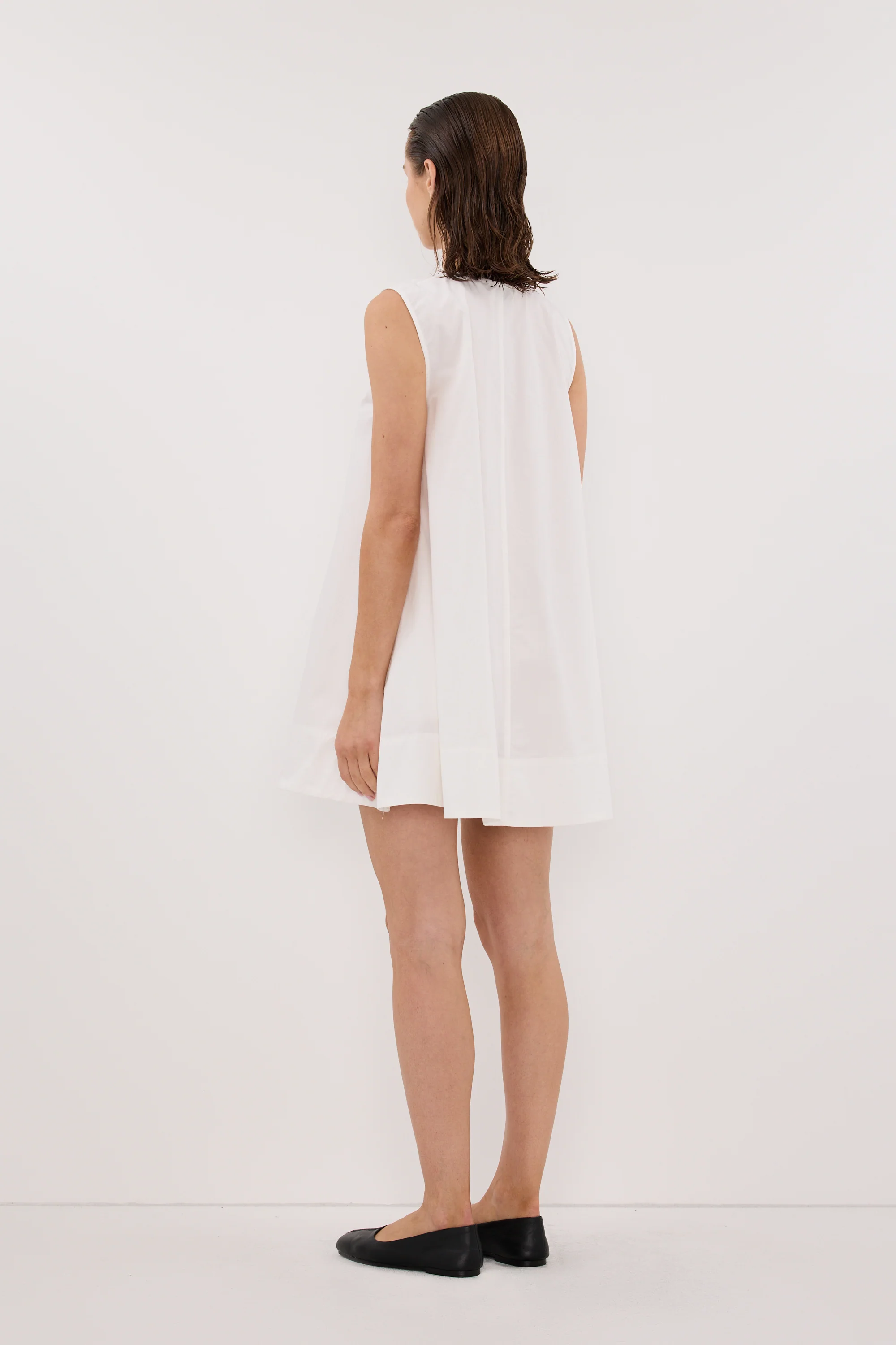 GABBY WHITE OVERSIZED COTTON MINI DRESS - Image 4