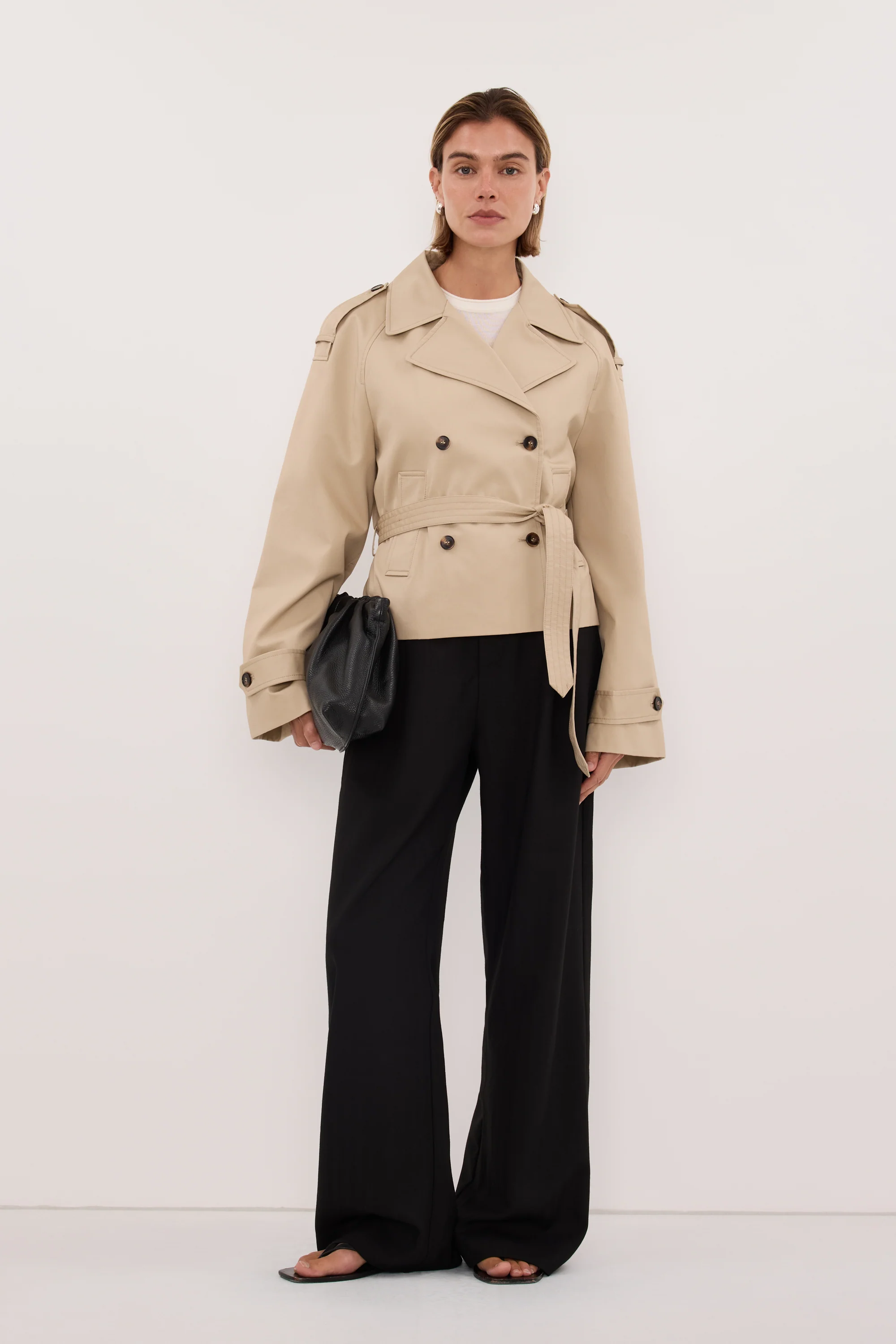 GABRIEL NATURAL CROPPED TRENCH COAT - Image 3