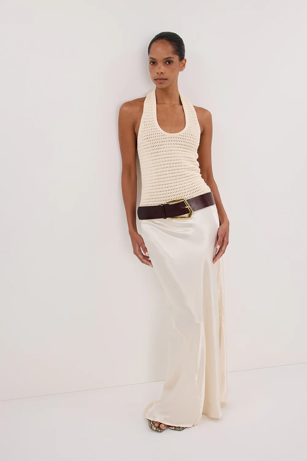 GINA CREAM HALTER CROCHET TOP - Image 6