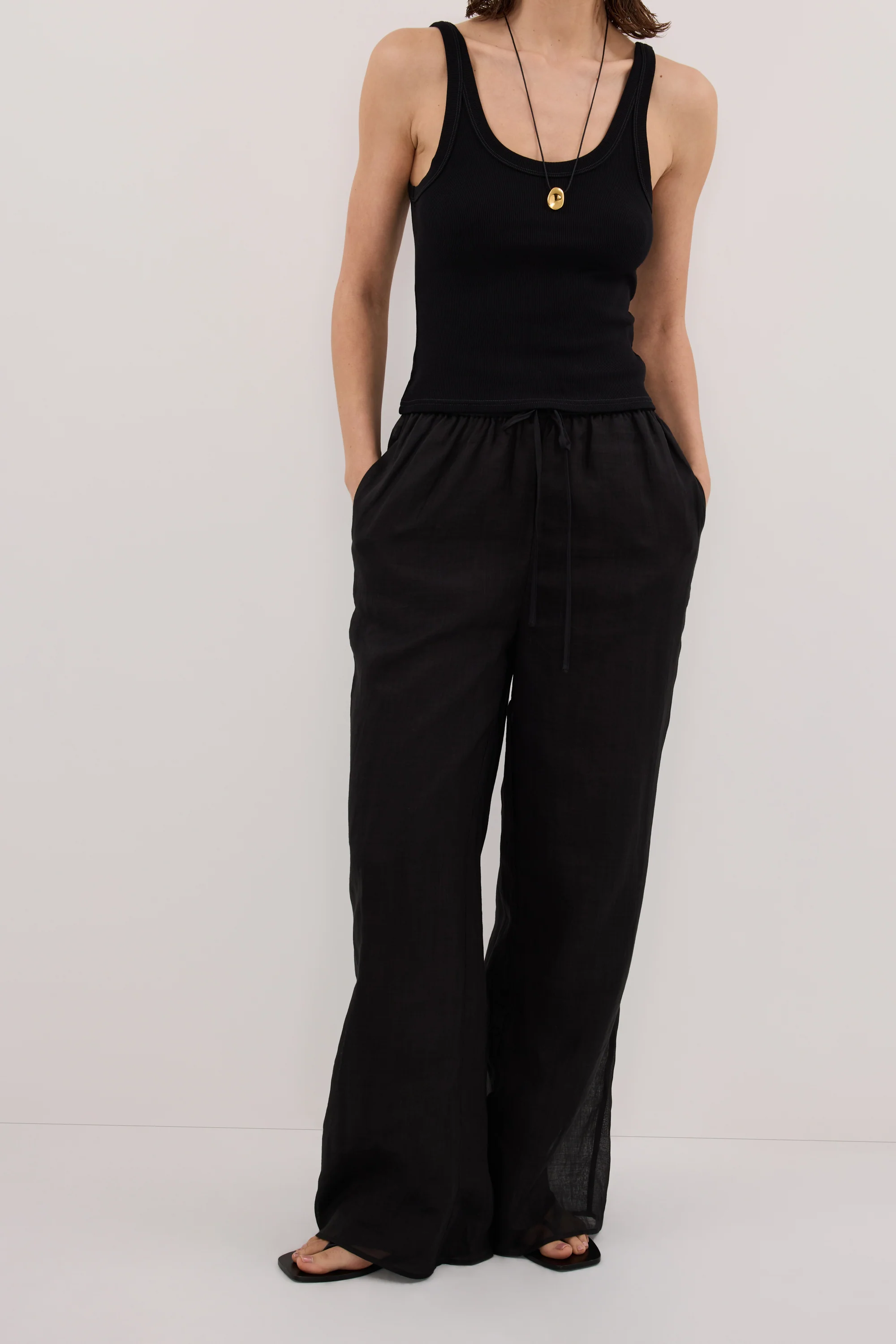 GINNY BLACK RAMIE PANT - Image 2