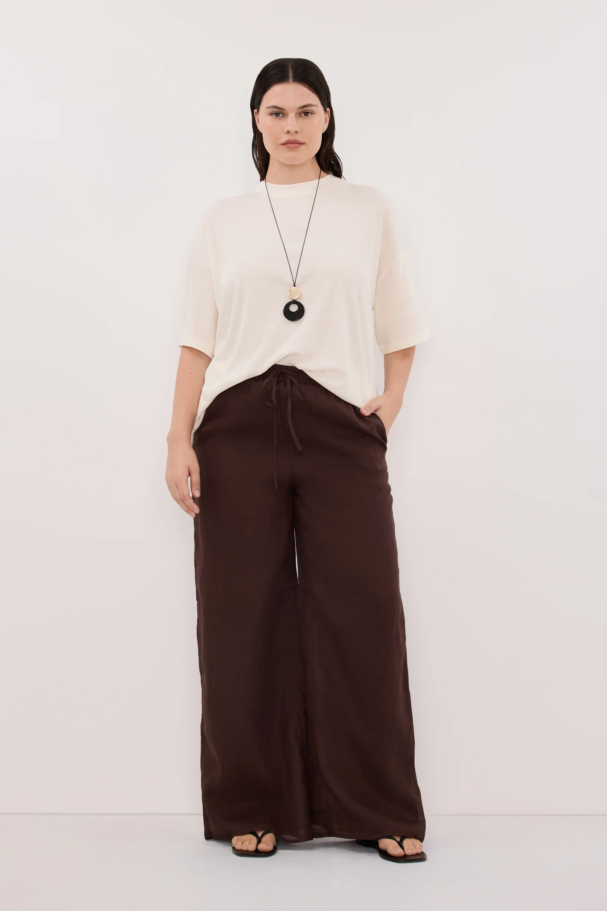 GINNY BURNT CHOC RAMIE PANT - Image 6