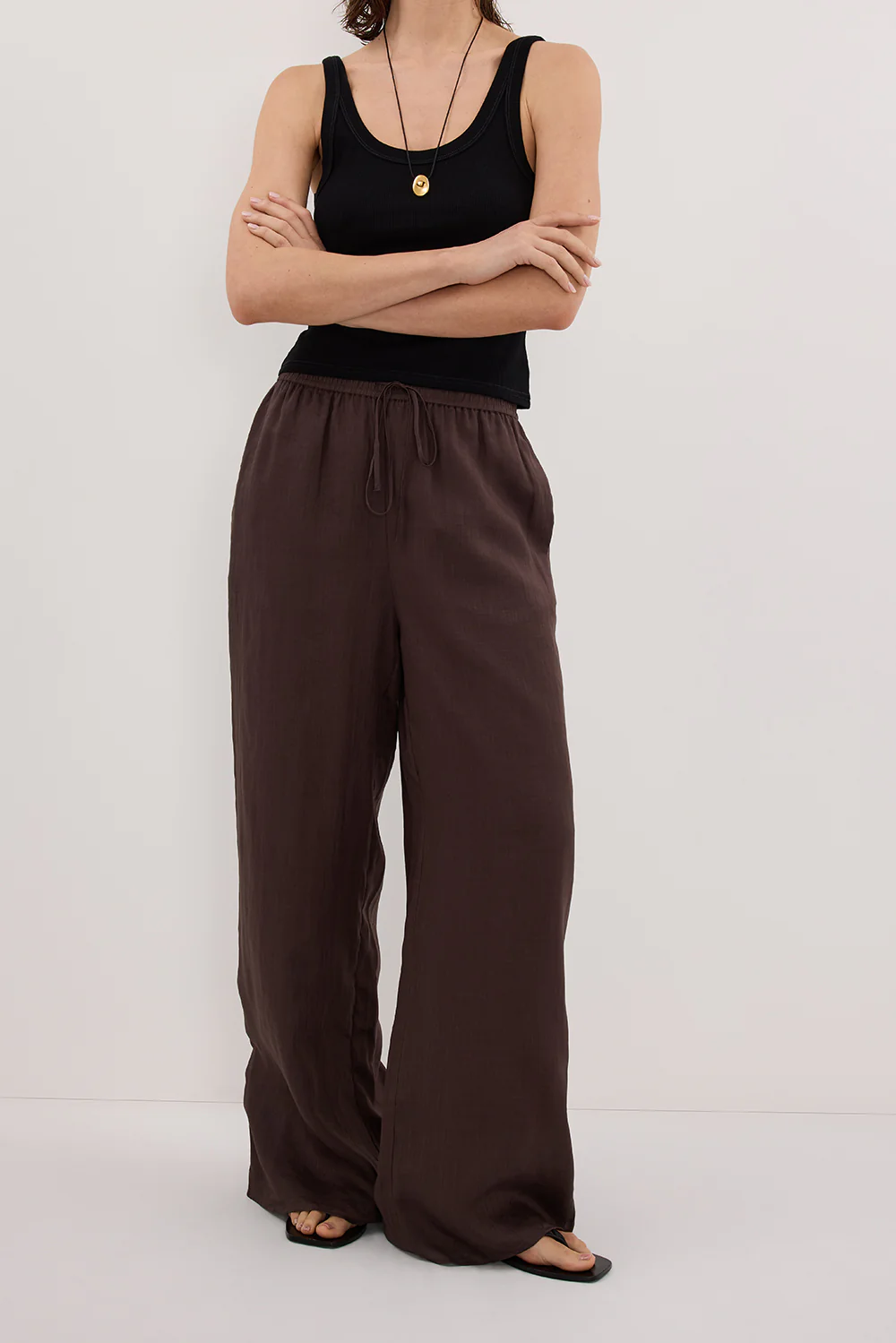 GINNY DARK CHOC RAMIE PANT - Image 2