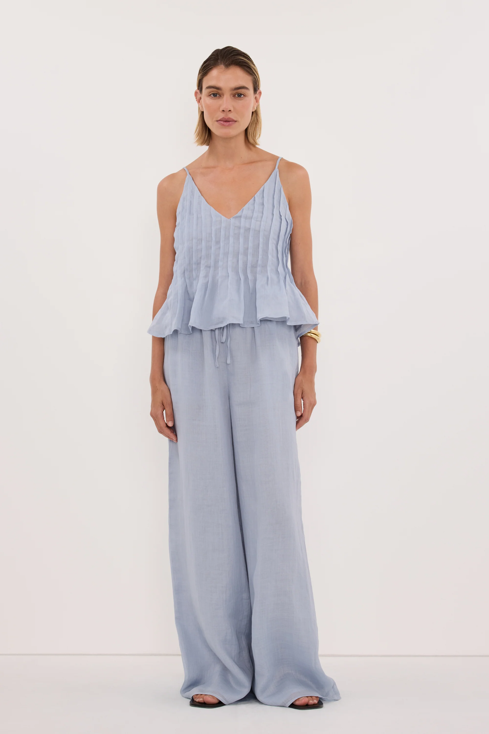 GINNY DUSTY BLUE RAMIE PANT