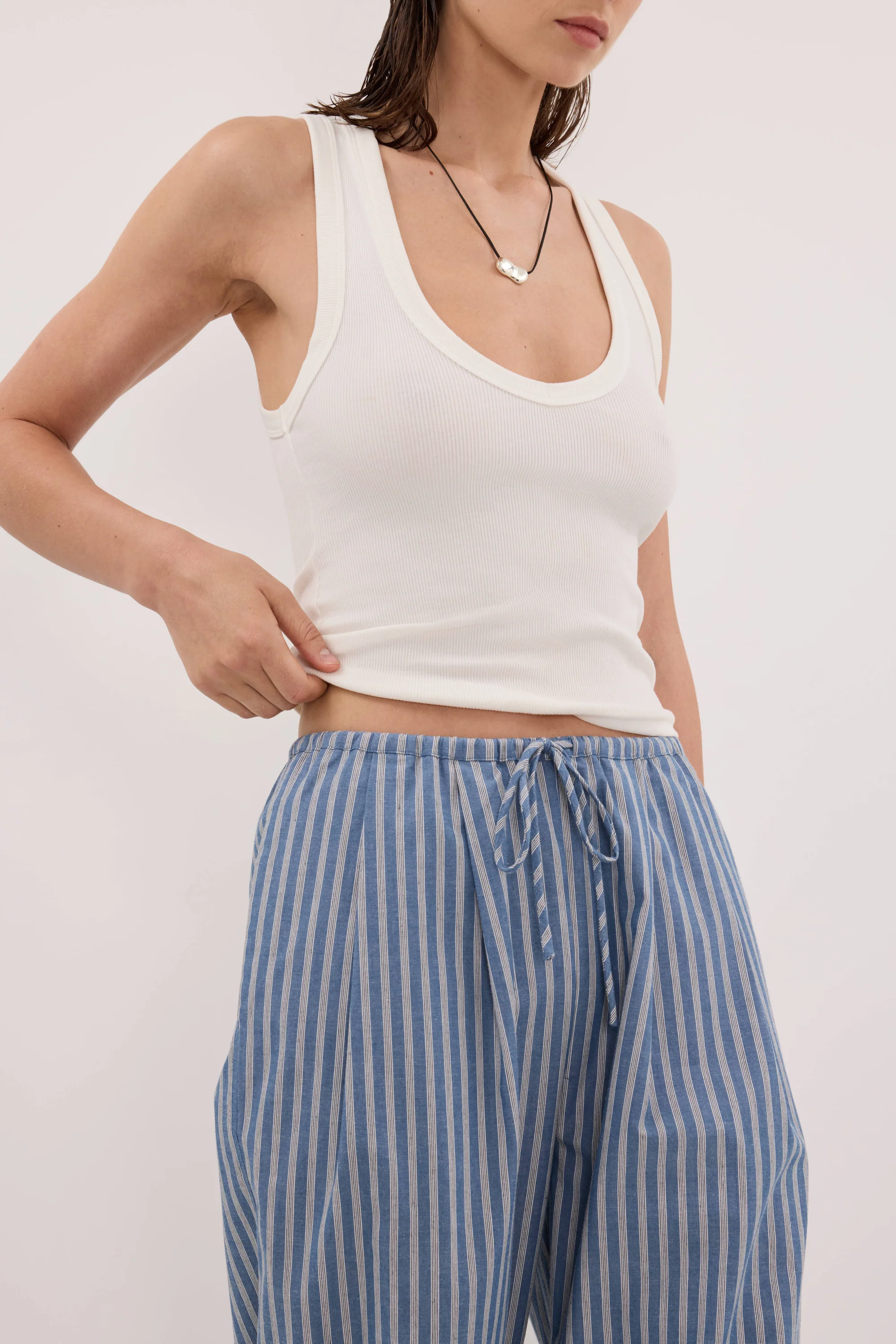 GRACIE BLUE STRIPE DRAWSTRING PANT - Image 6