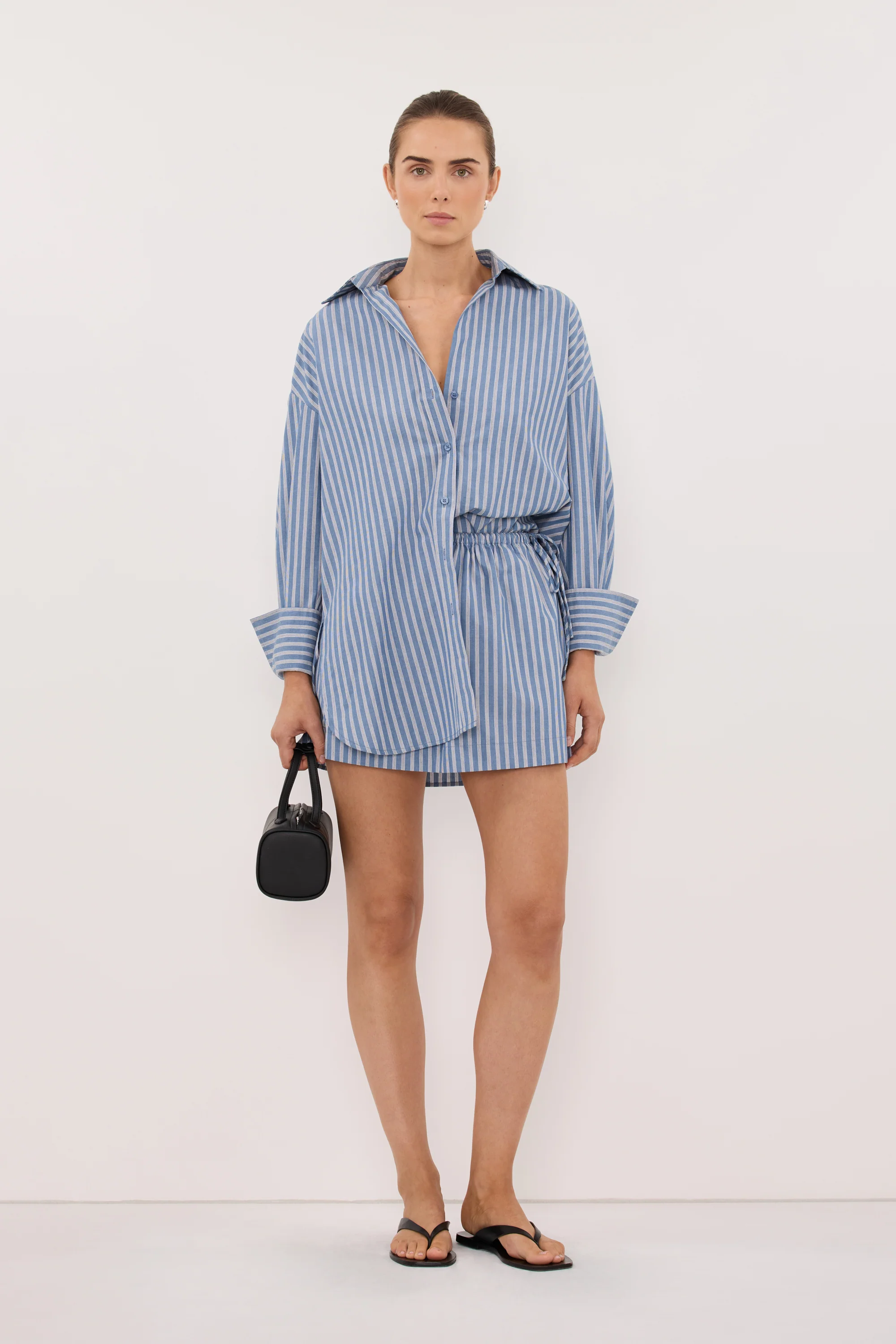 GRACIE BLUE STRIPE MINI SKIRTĀ