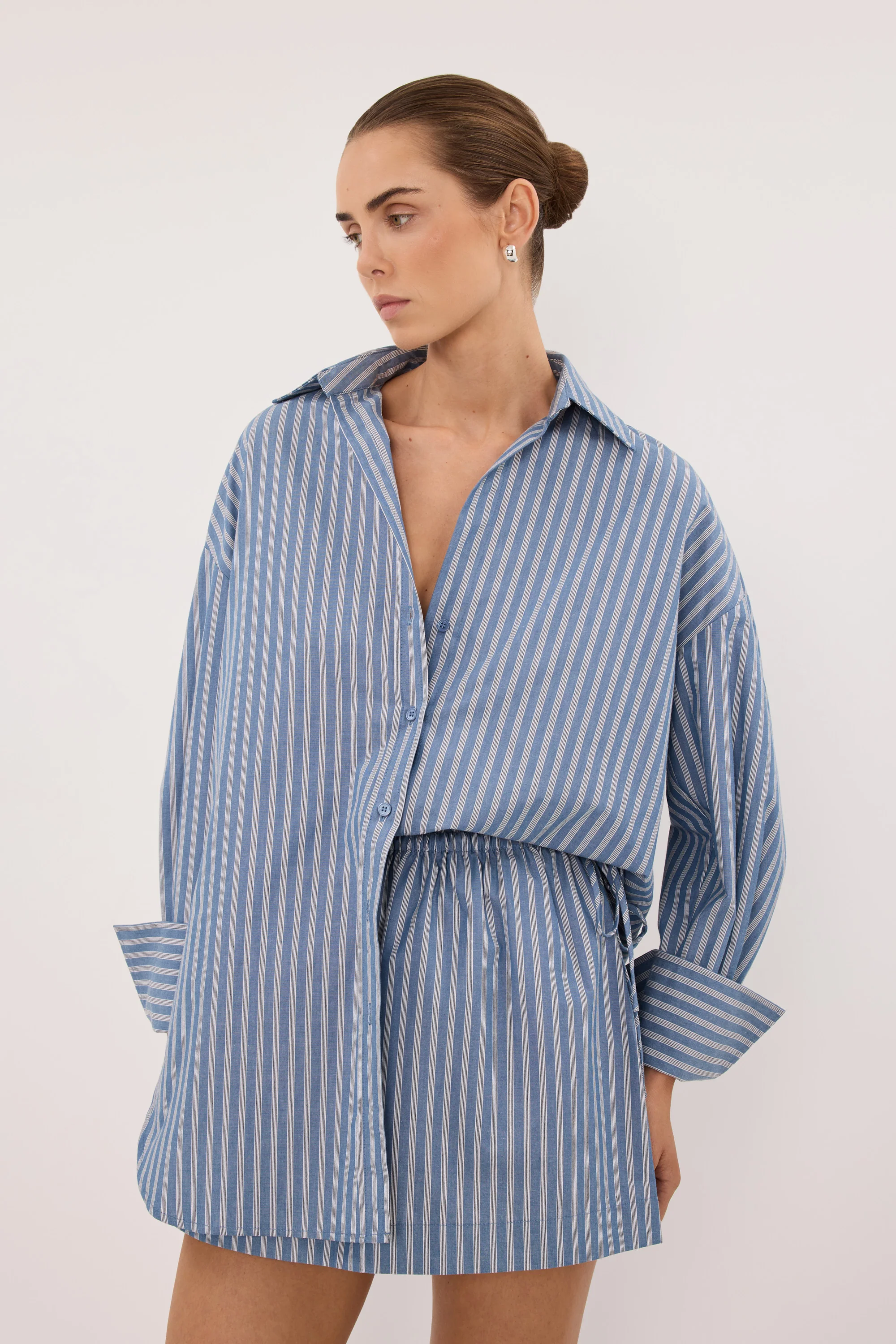 GRACIE BLUE STRIPE MINI SKIRTĀ - Image 2