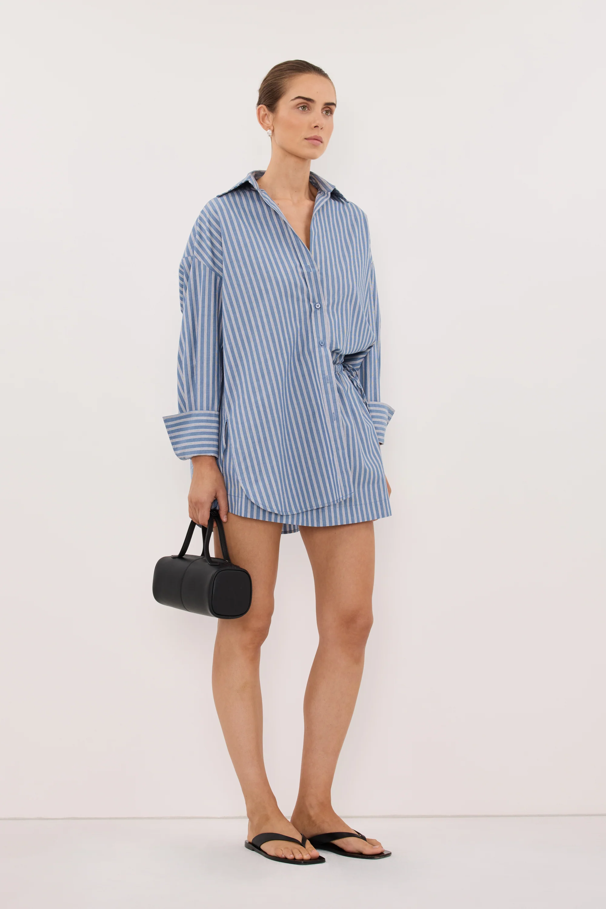 GRACIE BLUE STRIPE MINI SKIRTĀ - Image 3