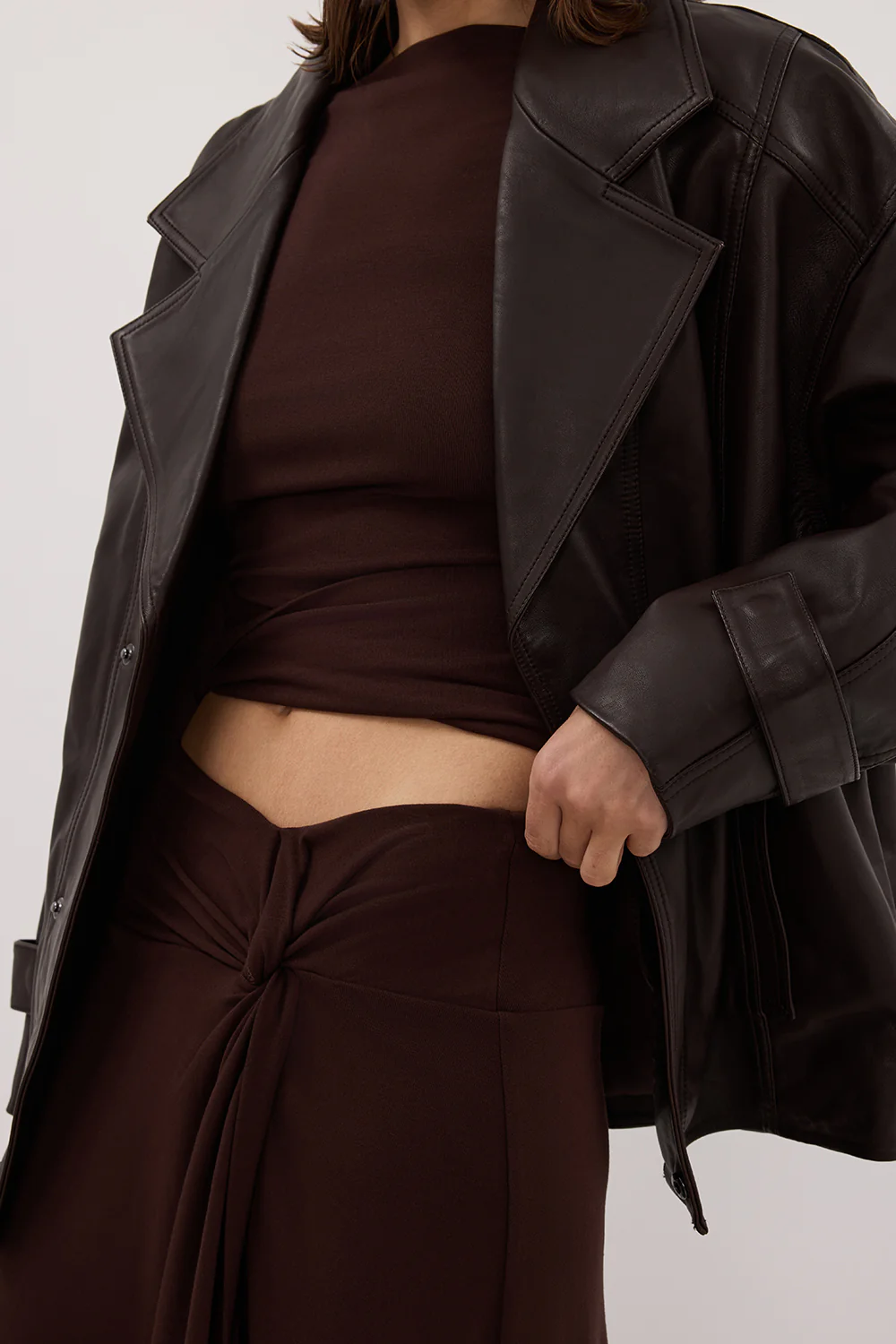 HADLEY CHOC TWIST MIDI SKIRT - Image 6