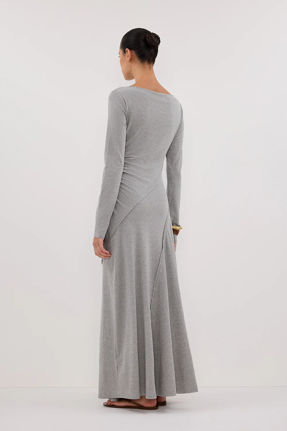 HADLEY SILVER LONG SLEEVE KNIT MAXI DRESS - Image 4