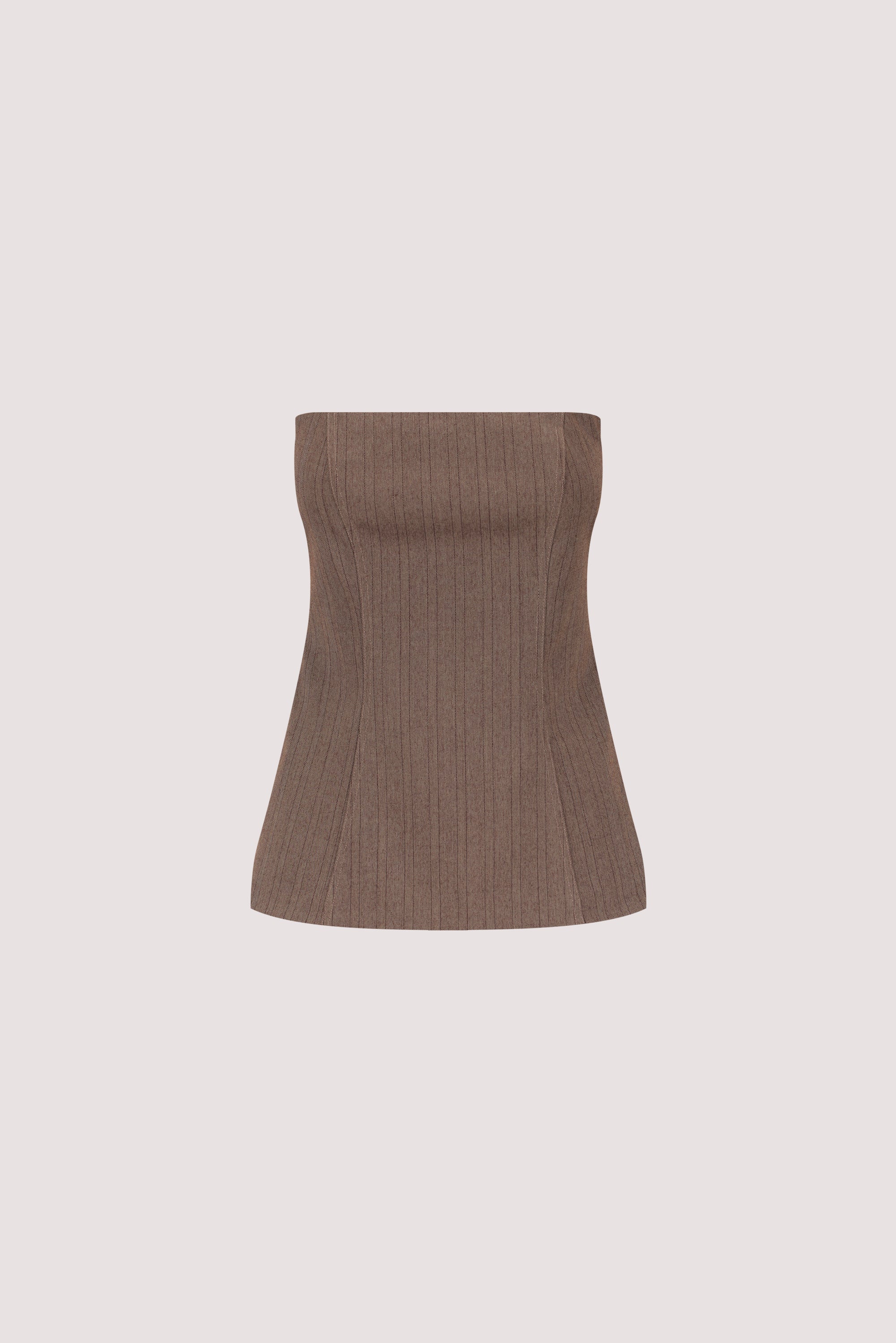 HAILEY CHOC STRAPLESS STRIPE BUSTIER TOP - Image 9