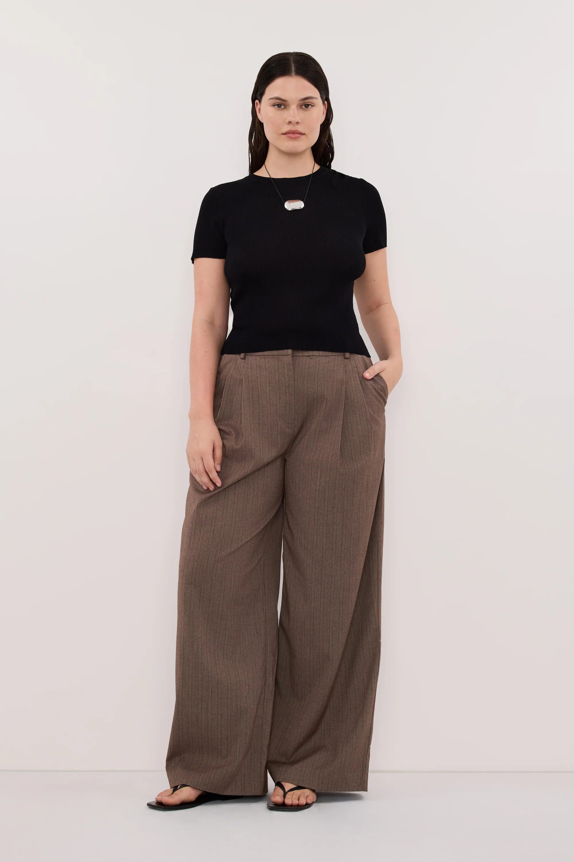 HAILEY CHOC STRIPE RELAXED PANT - Image 5