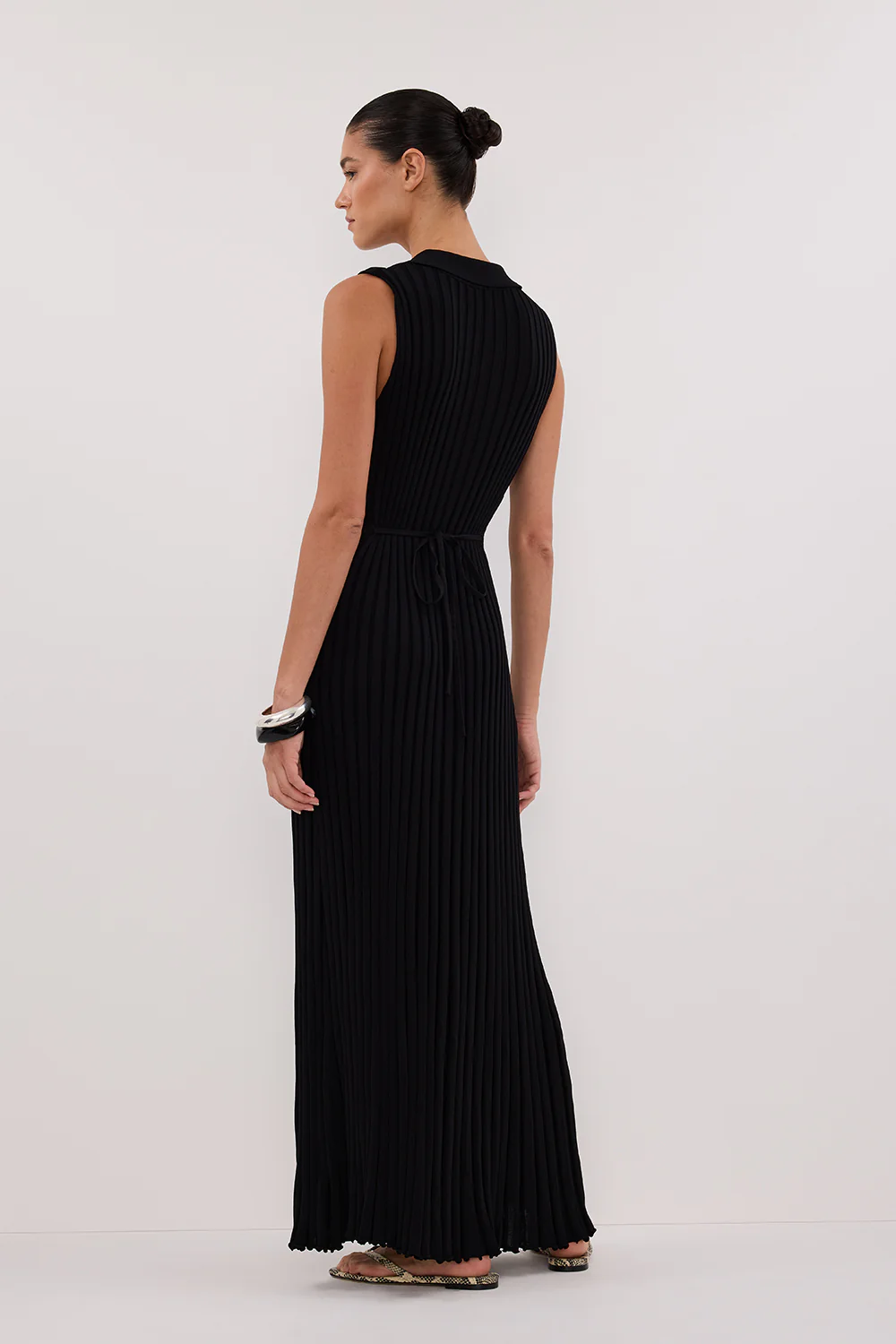 HAL BLACK SLEEVELESS KNIT MAXI DRESS - Image 4