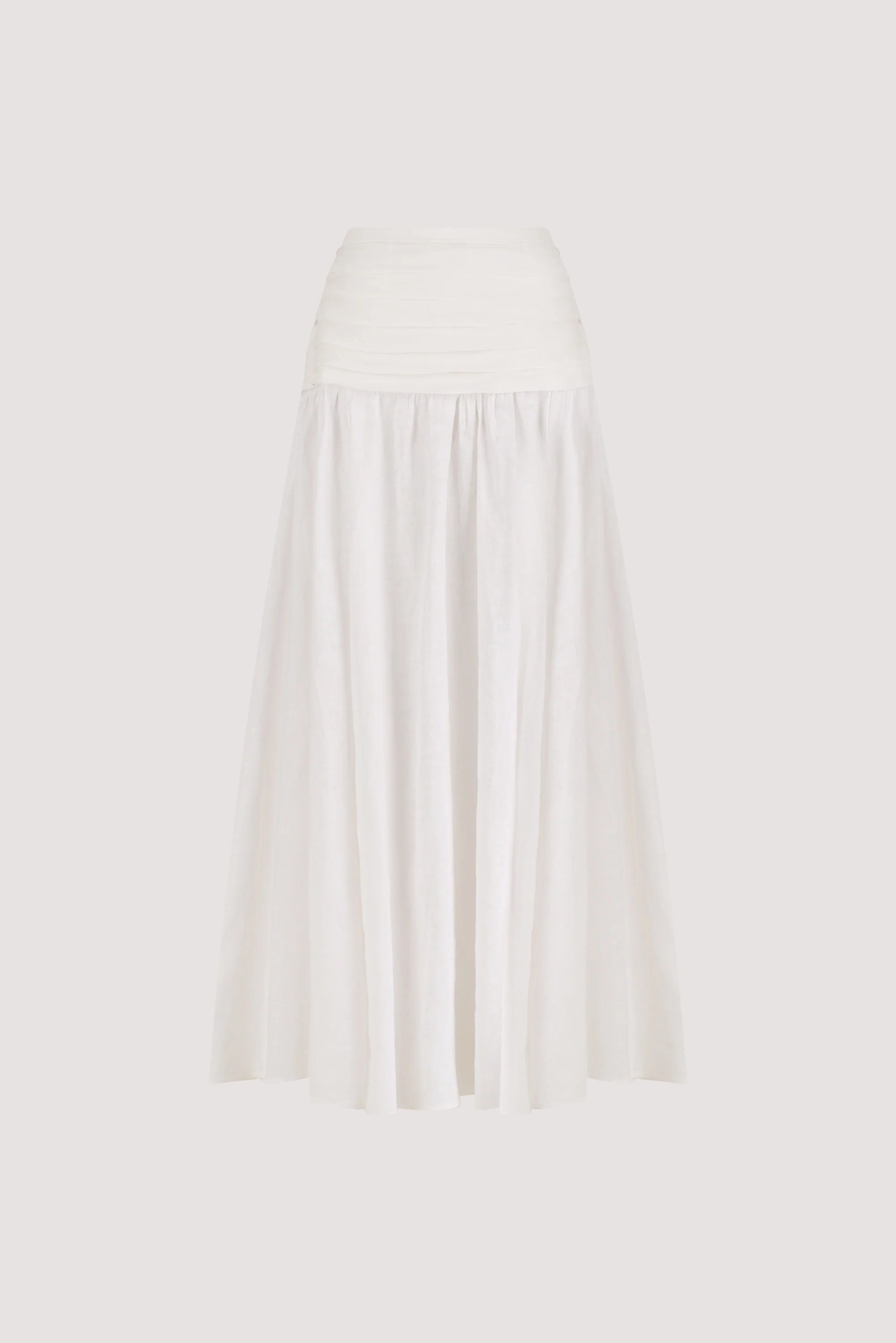 HALLIE WHITE LINEN MIDI SKIRT - Image 6