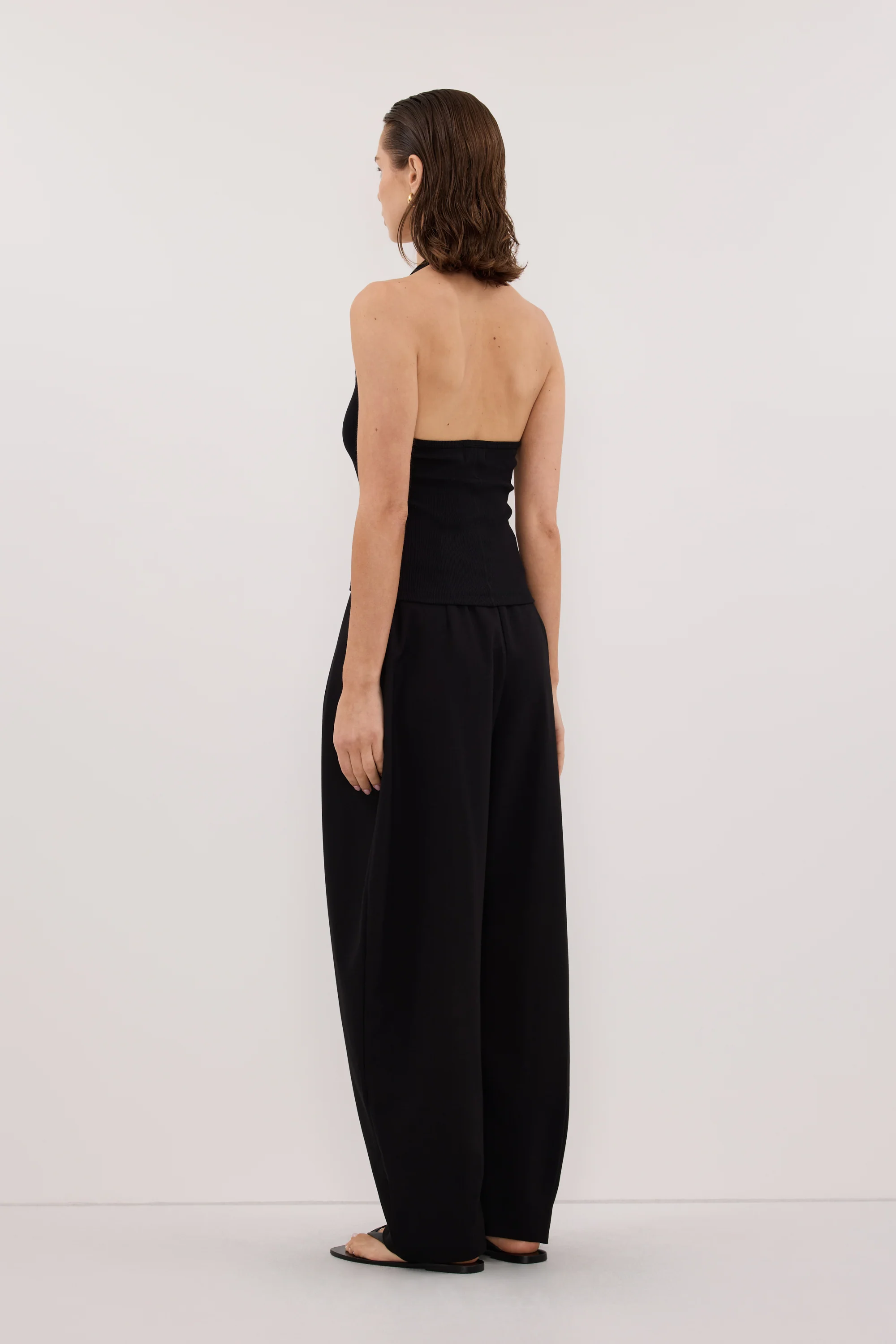 HARLAN BLACK KNIT HALTER TOP - Image 4
