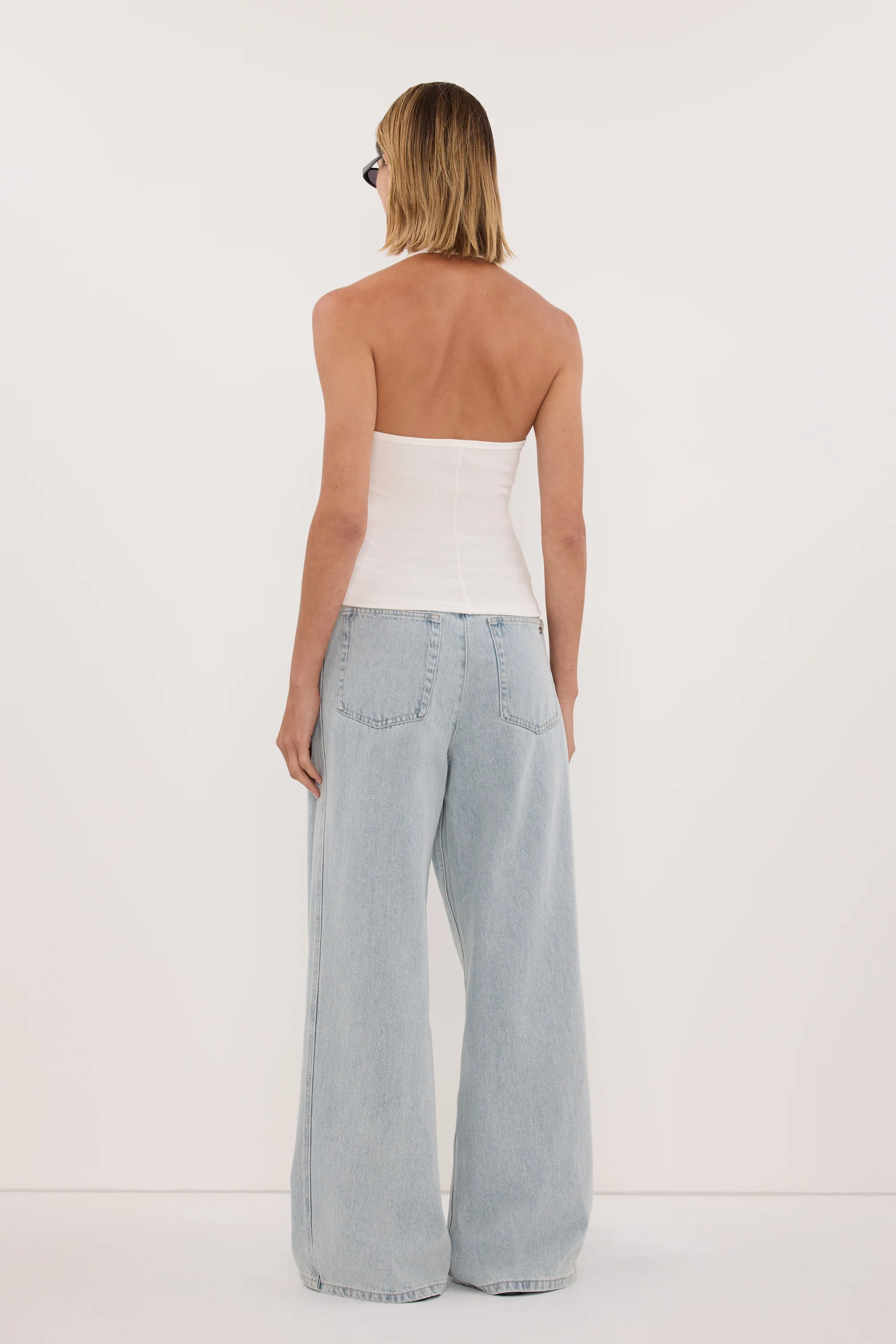 HARLAN OFF WHITE KNIT HALTER TOP - Image 4