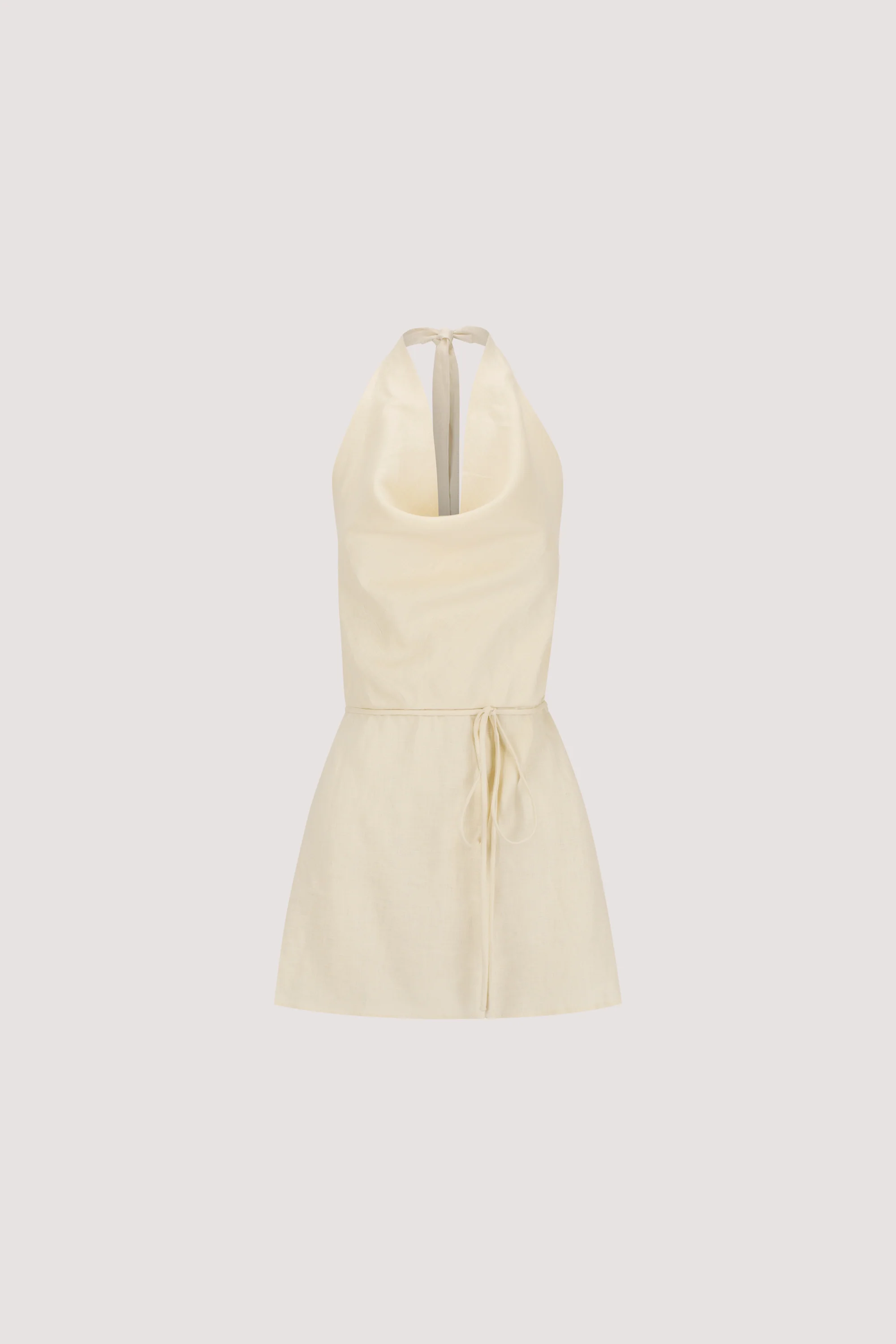HAYLEE STRAW SLEEVELESS LINEN COWL TOP - Image 5