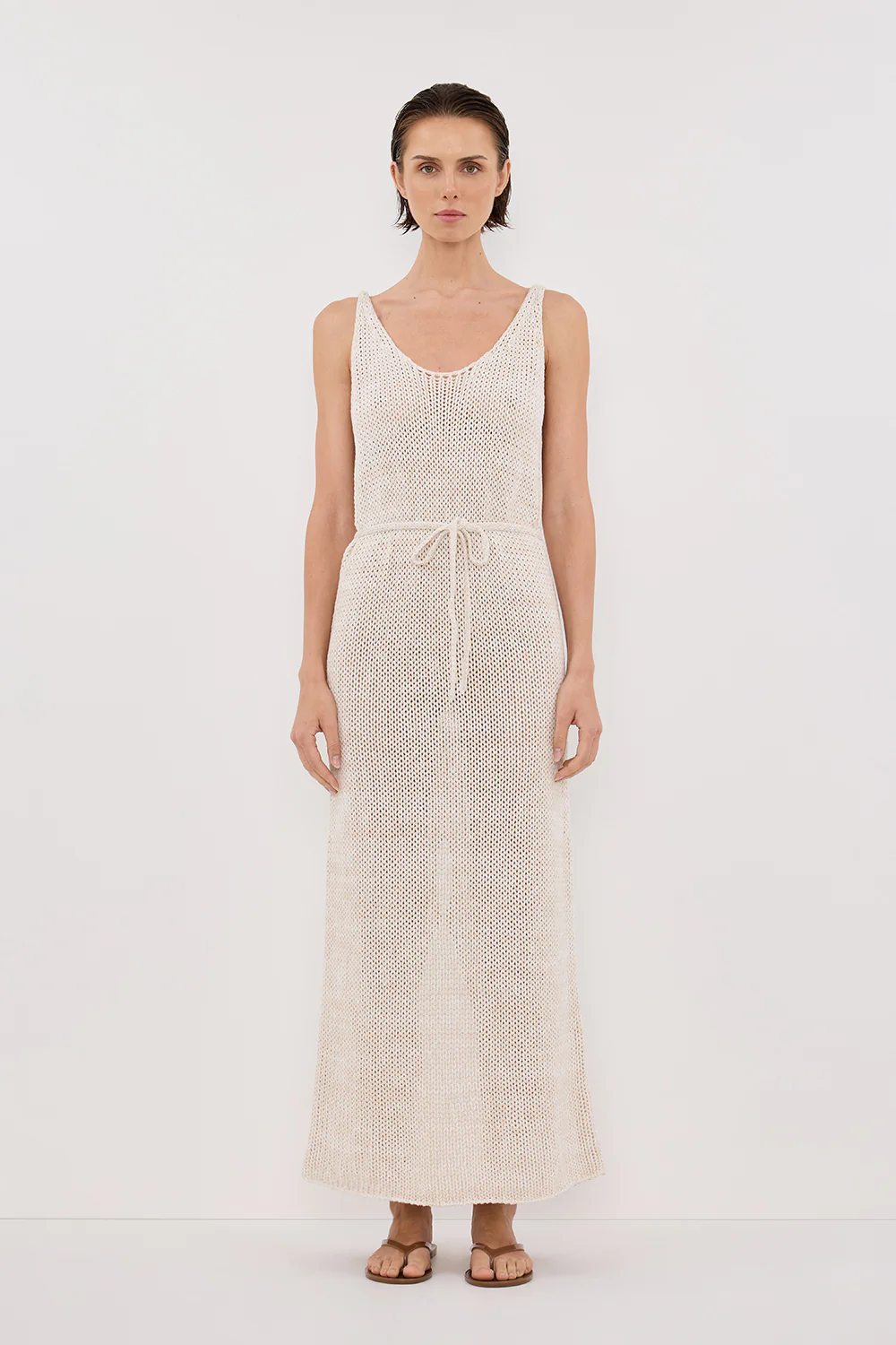 HEIDI CREAM MARLE KNIT MAXI DRESS