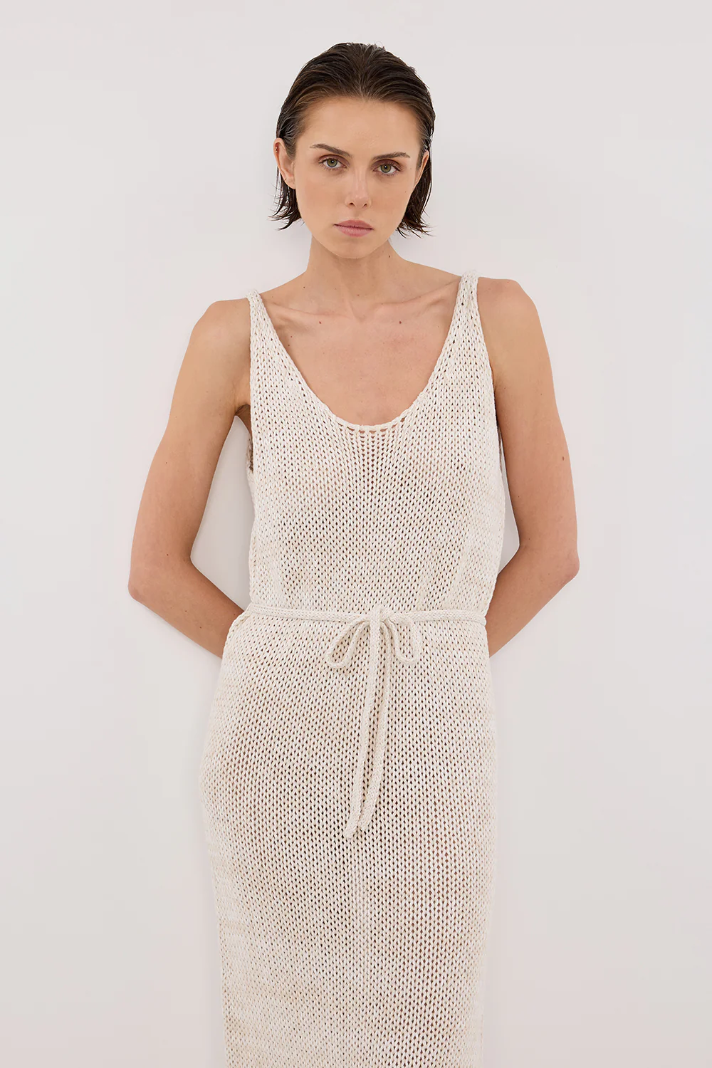 HEIDI CREAM MARLE KNIT MAXI DRESS - Image 2