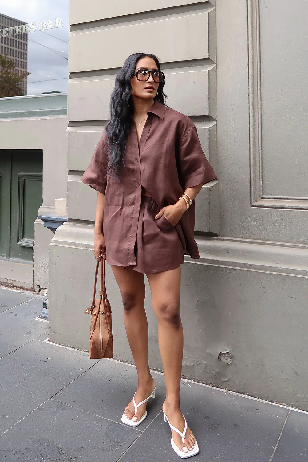 HELENA COCOA LINEN SHORT