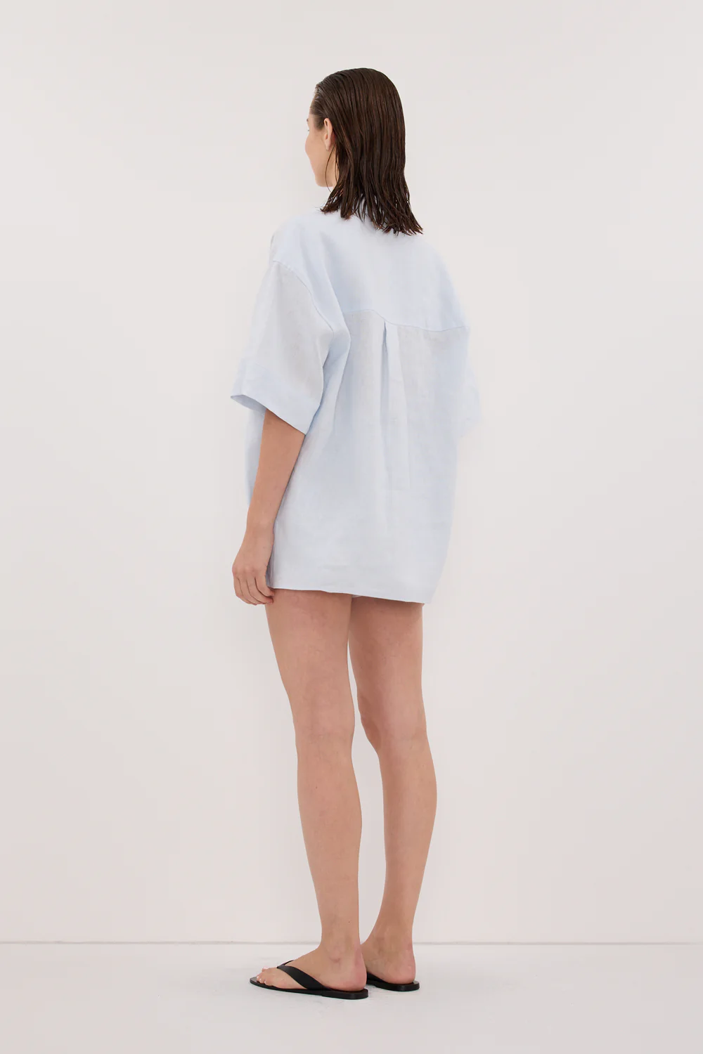 HELENA CORNFLOWER LINEN SHORT - Image 4