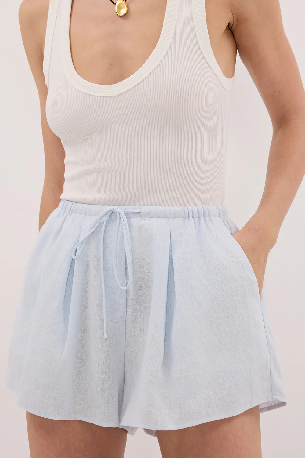 HELENA CORNFLOWER LINEN SHORT - Image 5