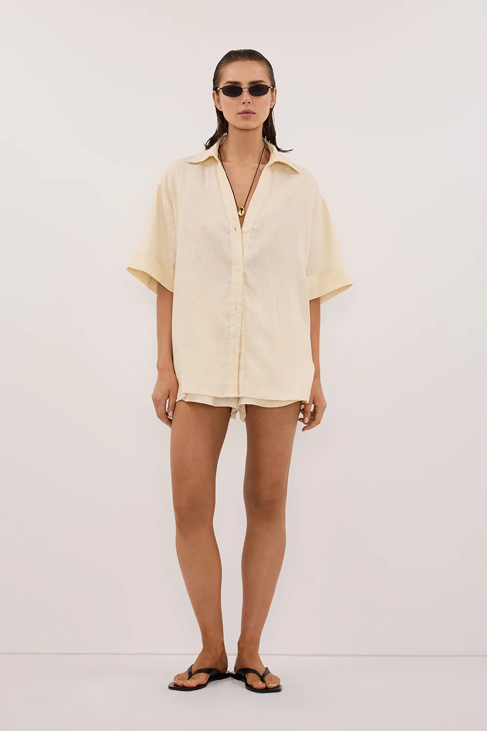 HELENA STRAW LINEN SHORT