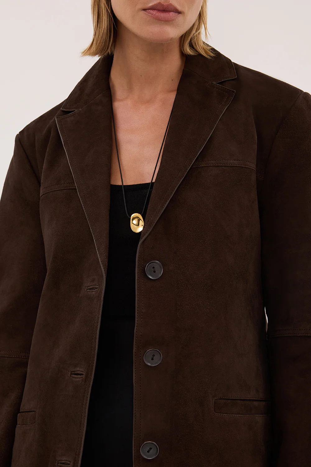 HENDRIX BITTER CHOC OVERSIZED SUEDE LEATHER JACKET - Image 5