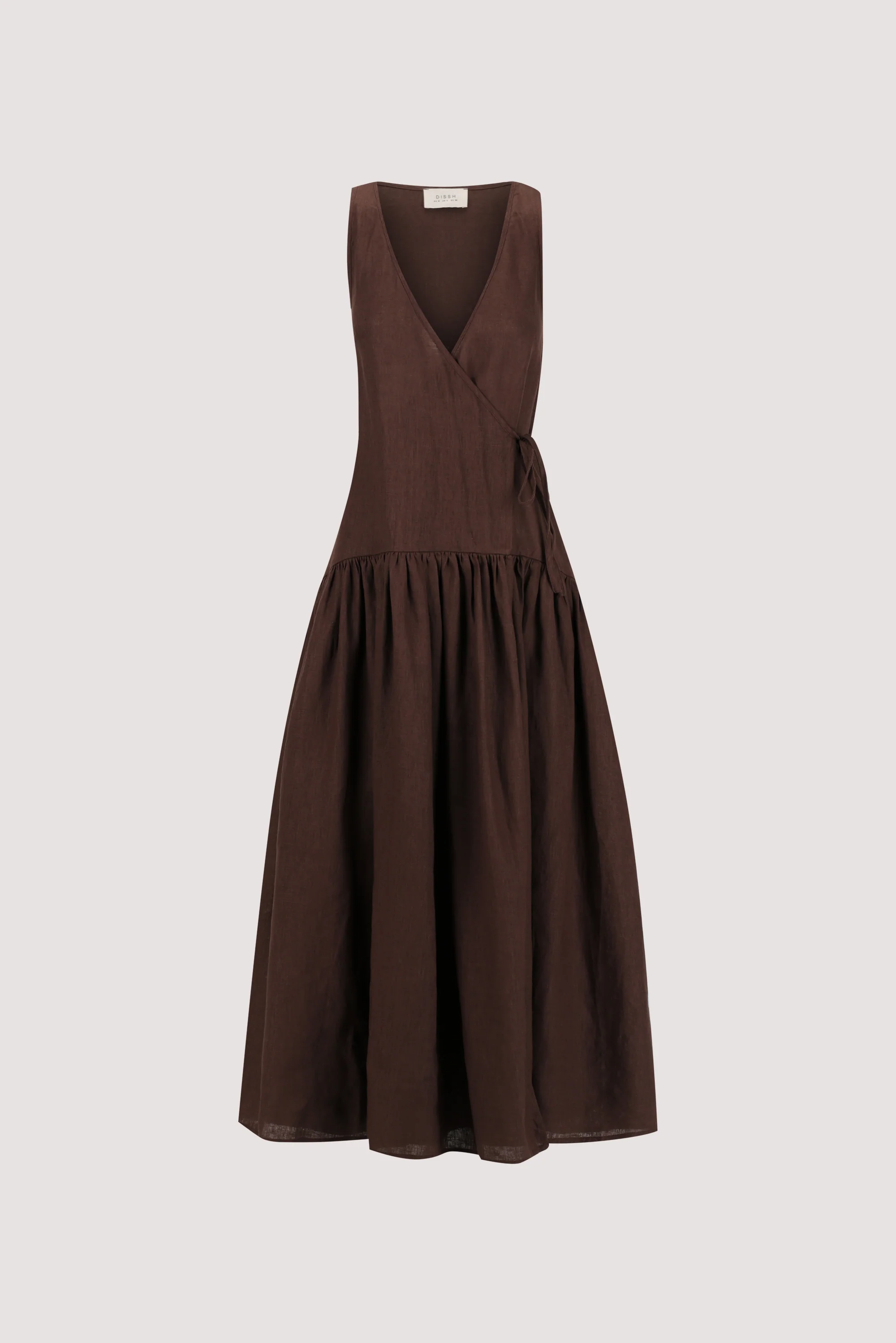 ILIO COCOA SLEEVELESS LINENÂ WRAP MIDI DRESS - Image 5