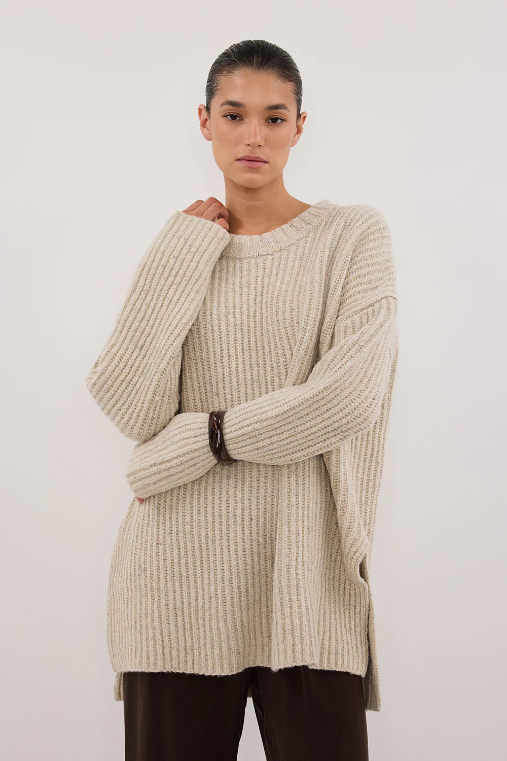 INDIA CREAM MARLE KNIT JUMPER - Image 2