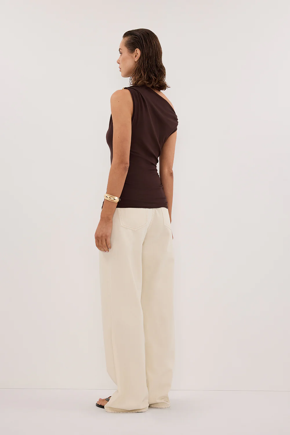 INEZ CHOC ASYM KNIT TOP - Image 4