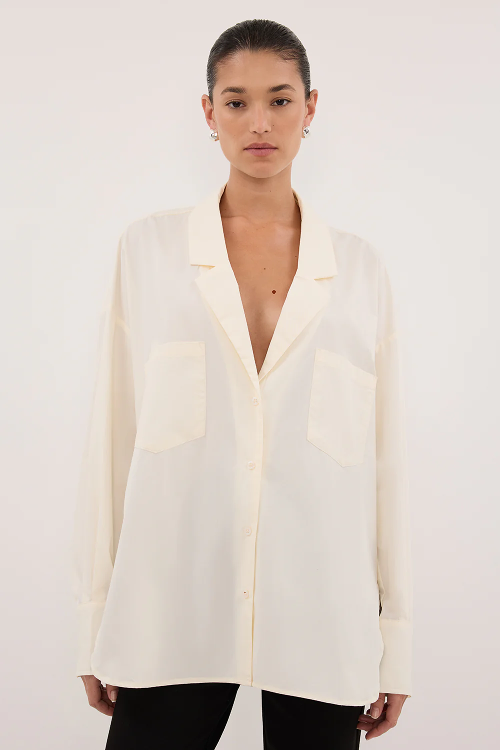 IRENE BUTTER LONG SLEEVE NOTCH COLLAR SHIRT - Image 2
