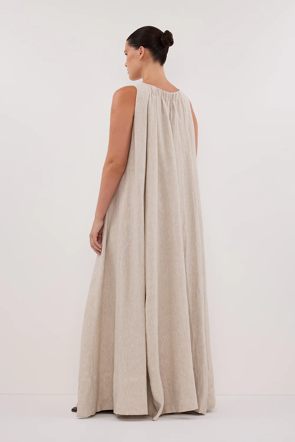ISABELLE NATURAL LINEN MIDI DRESS - Image 6